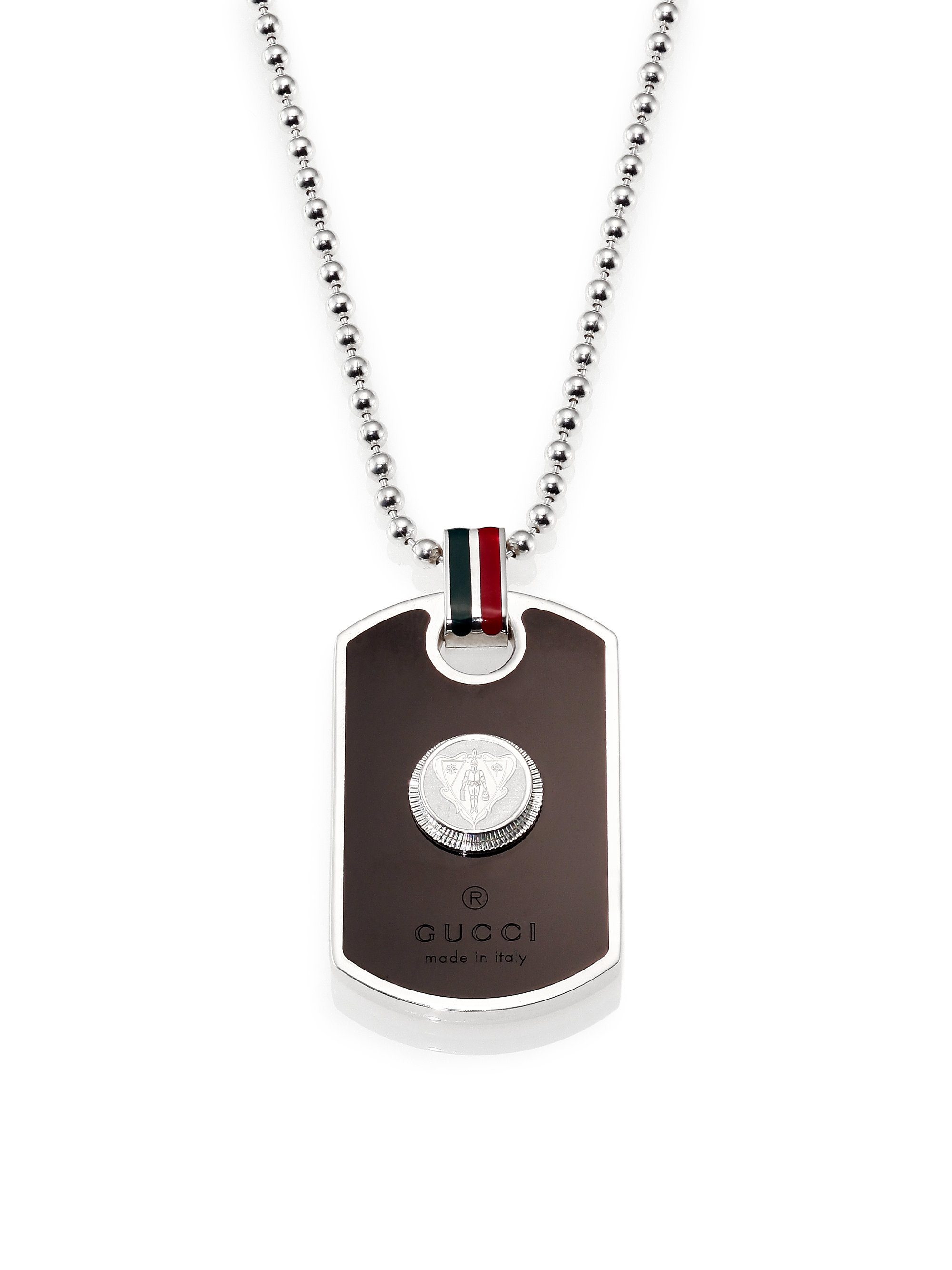 Gucci Tag Necklace in Silver (Metallic) Men - Lyst
