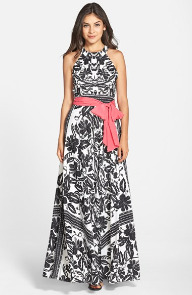 eliza j black floral dress