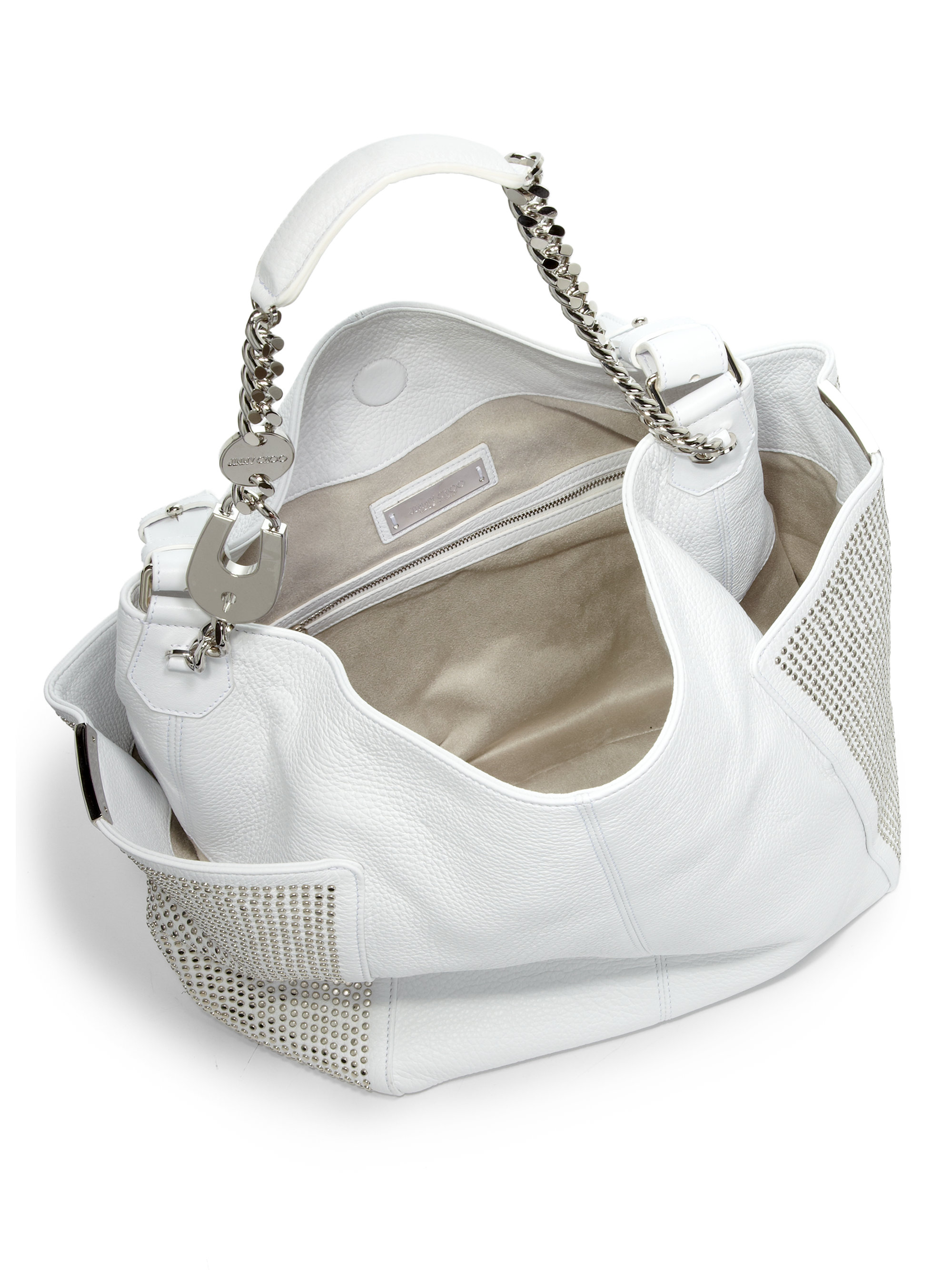 Jimmy Choo Anna Studded Pocket Shoulder Bag in Black Lyst