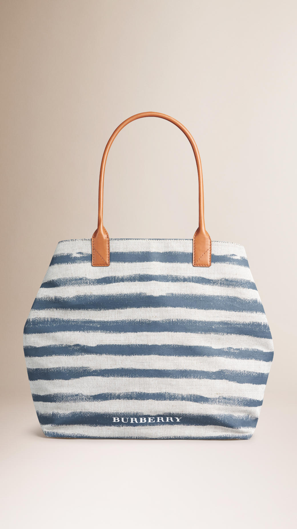 Burberry Medium Canvas Stripe Tote Bag in Blue (pale stone/ blue) | Lyst