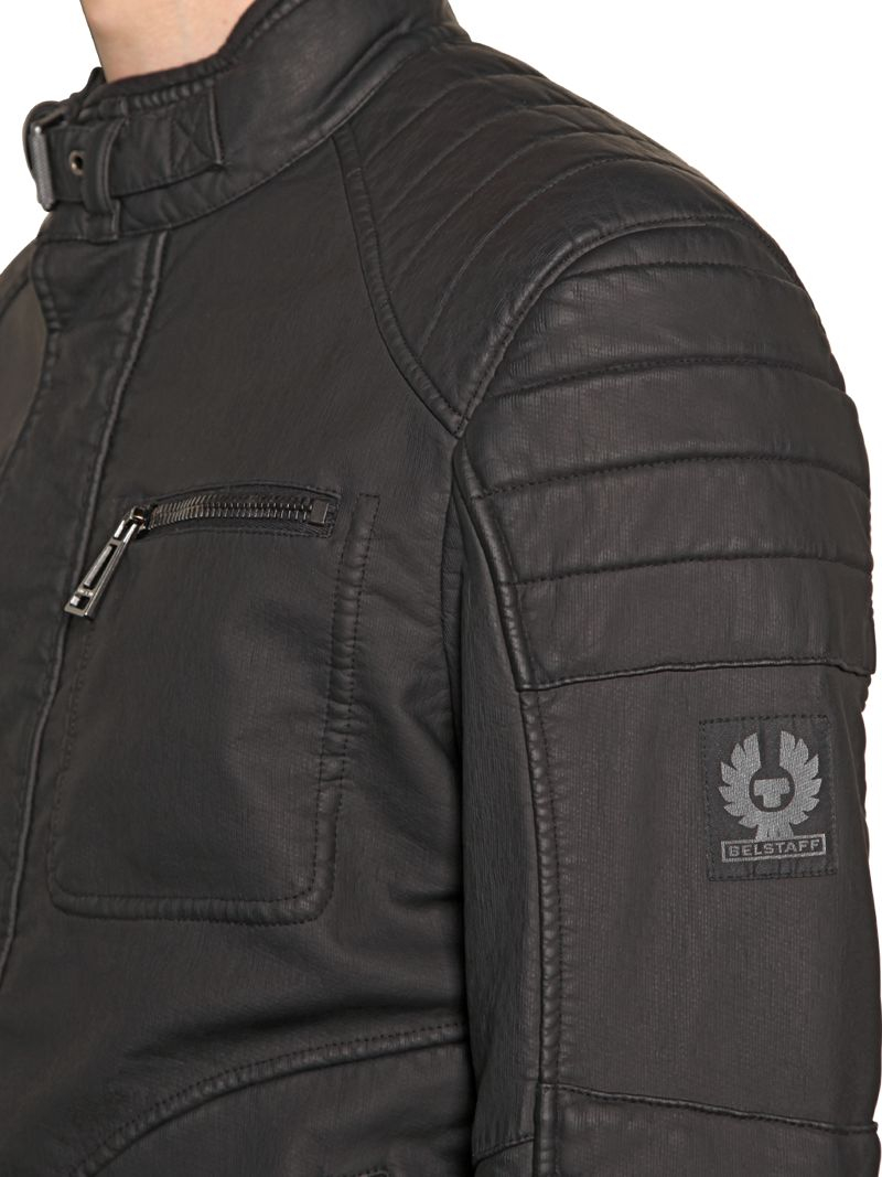 Belstaff Weybridge Rubberized Cotton Jacket in Black for Men - Lyst