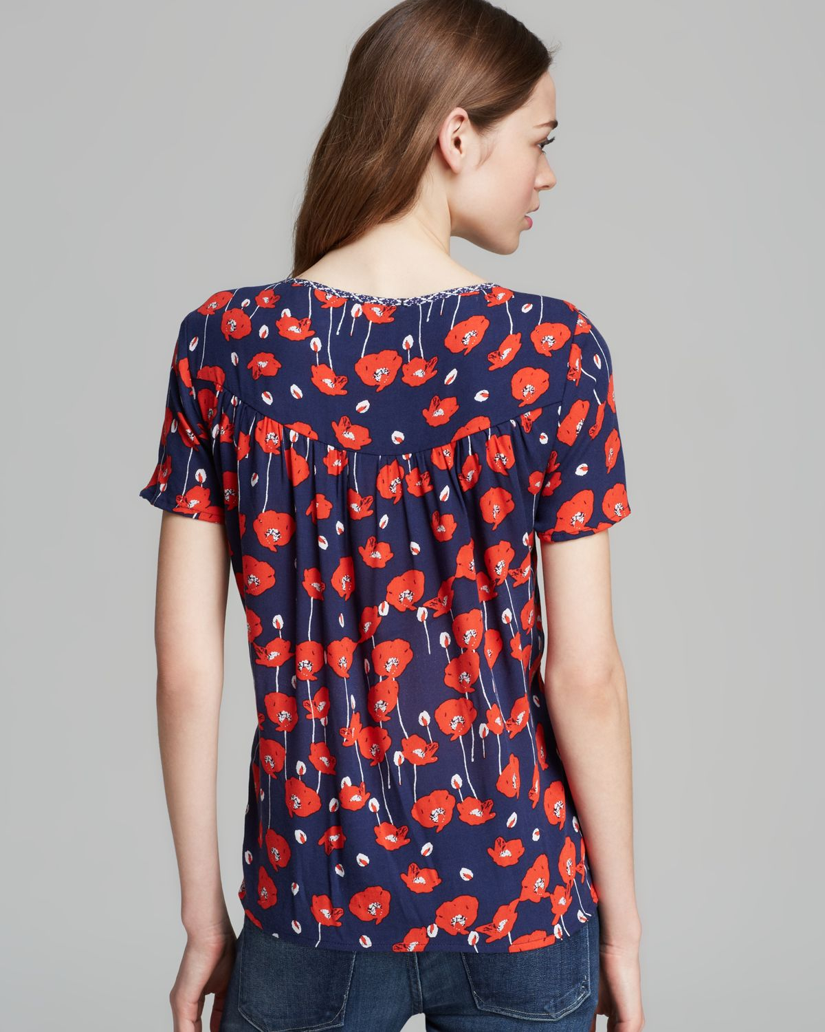 Ella Moss Top Poppy Fields in Ruby 