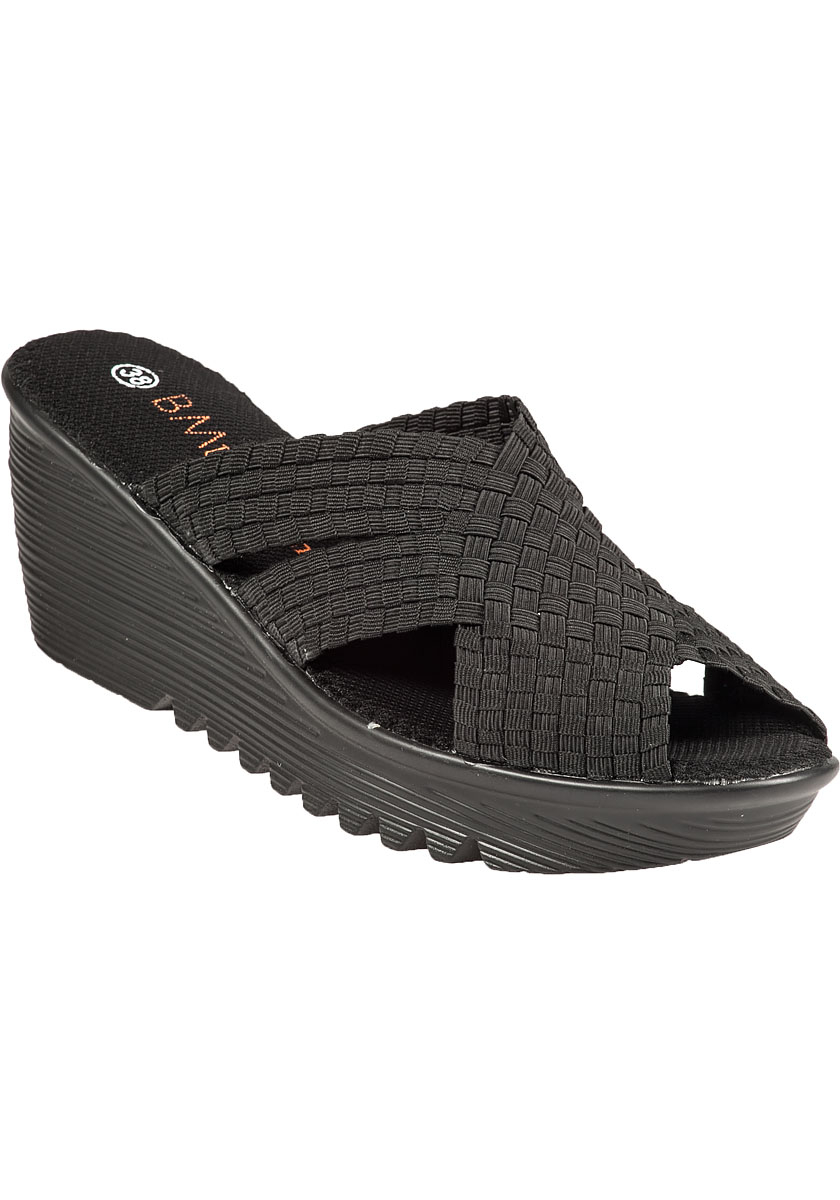 Bernie Mev Lori Wedge Sandals in Black Lyst