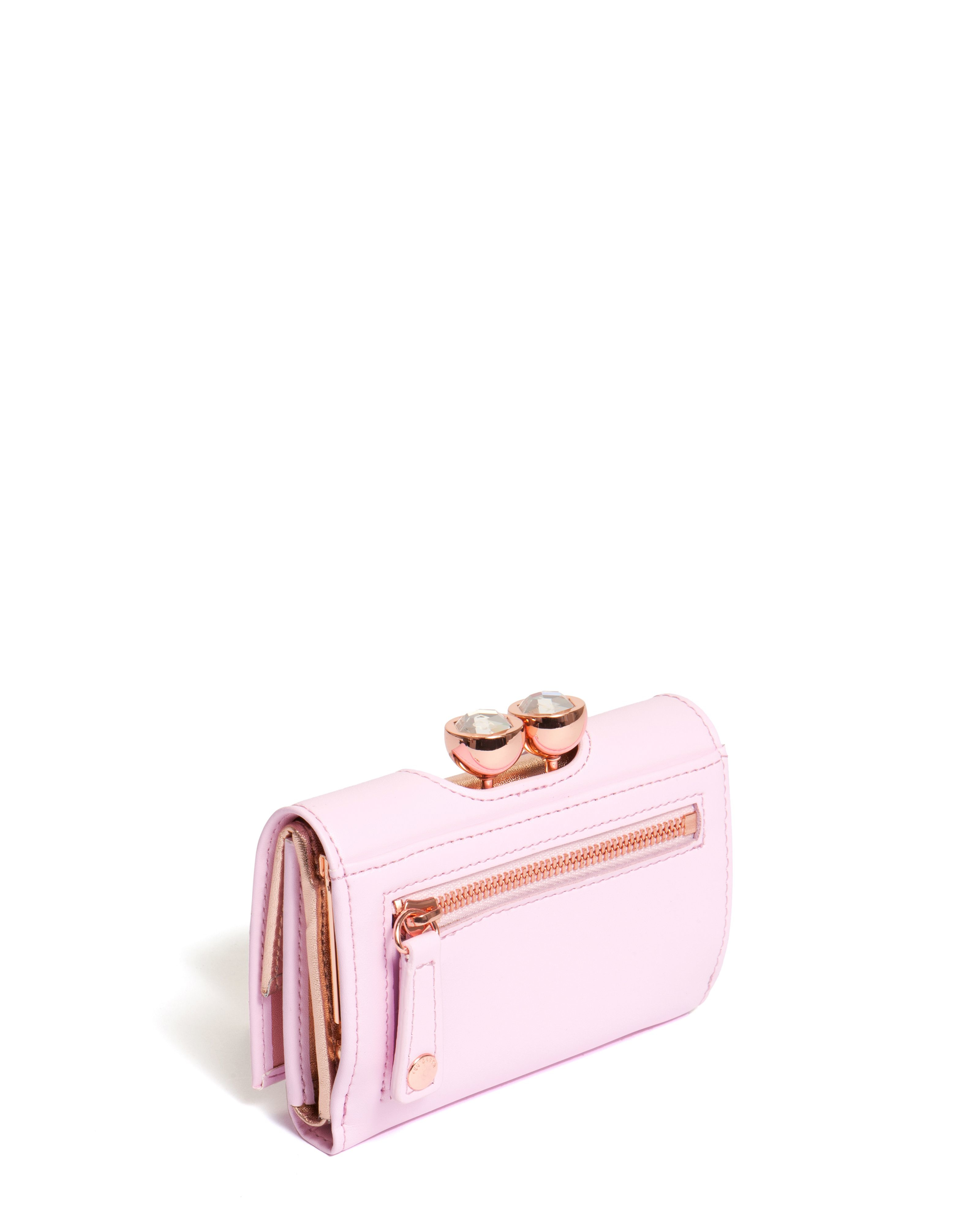 Lyst - Ted baker Shyla Small Leather Crystal Bobble Purse in Pink