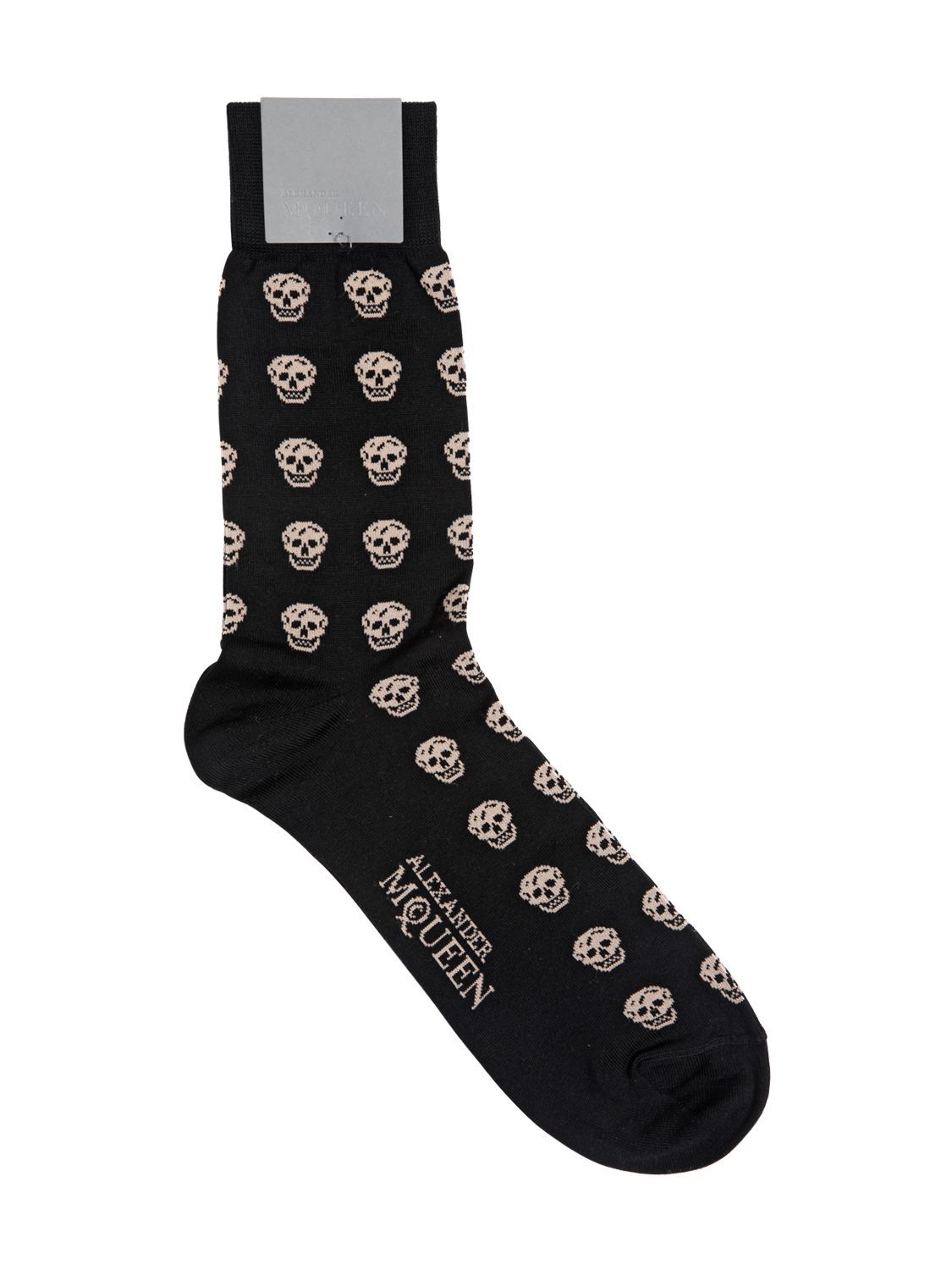 Lyst Alexander Mcqueen Skull Printed Cotton Socks in Natural for Men