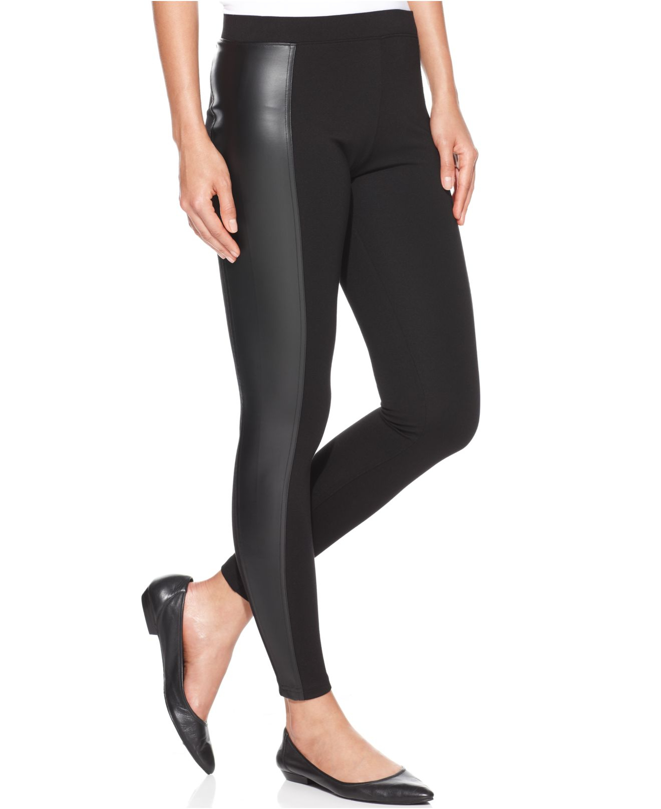 faux leather ponte leggings