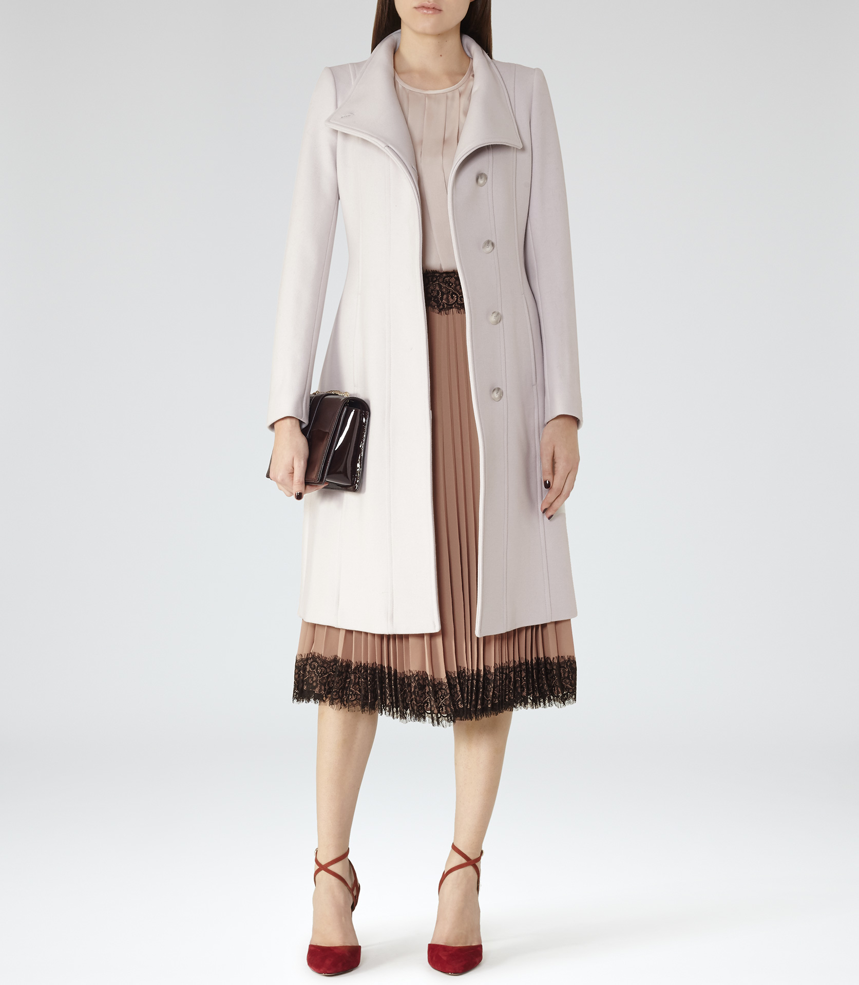 Lyst Reiss Miller Longlength Coat in White
