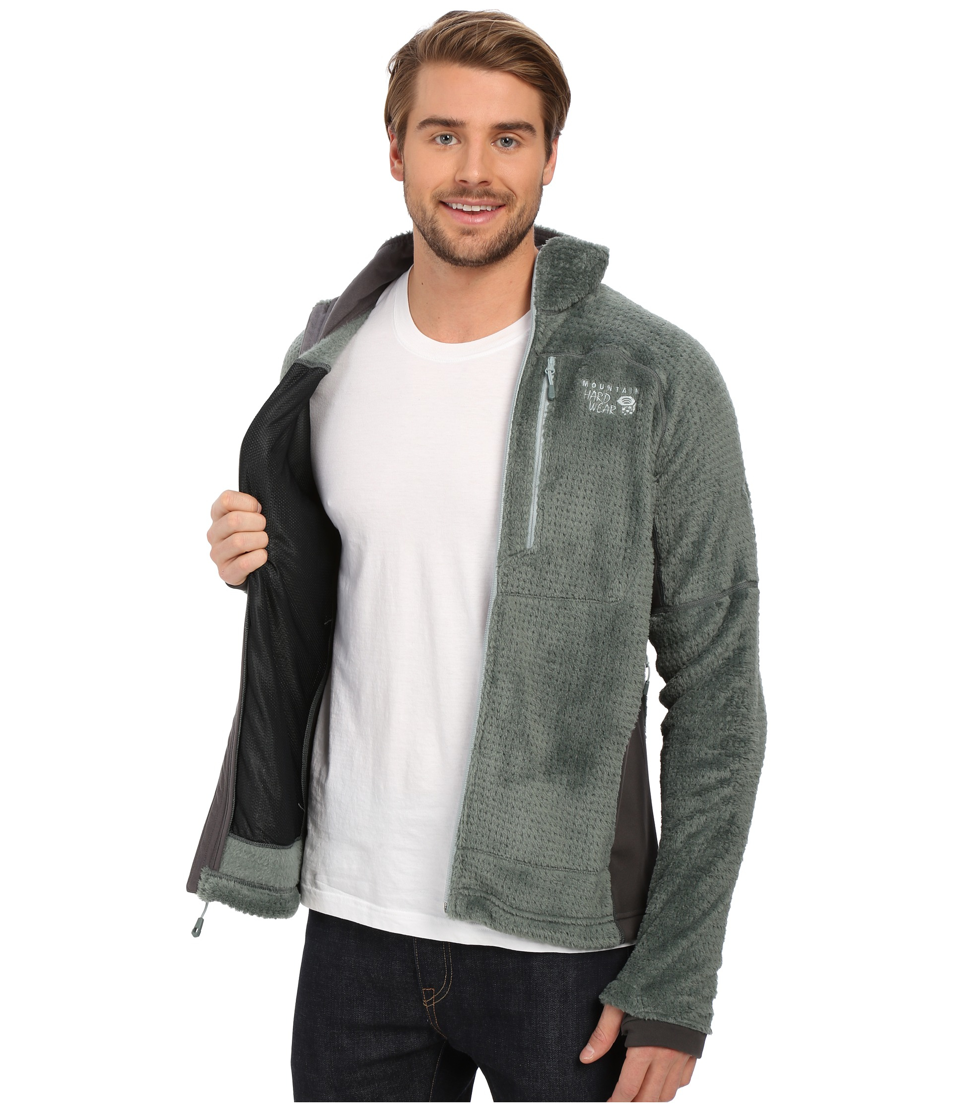 Mountain Hardwear Fleece Monkey Man™ Grid Ii Jacket in Gray for Men | Lyst