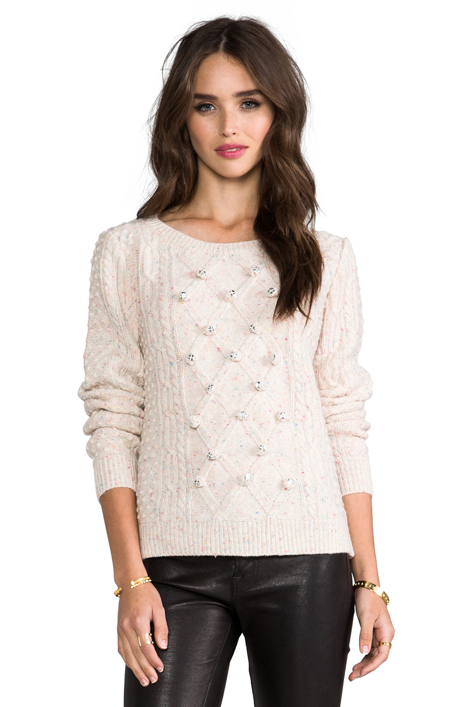 Lyst - Milly Sparkle Sweater in Cream in White