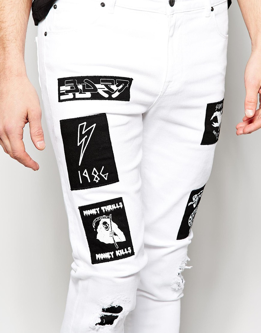 jeans with white patch