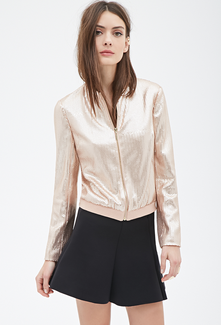 forever 21 sequin bomber jacket