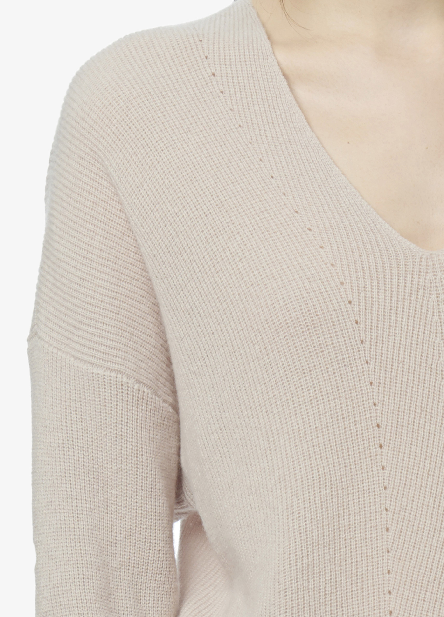 Vince Cashmere Rack Stitch Boatneck Sweater in Natural - Lyst