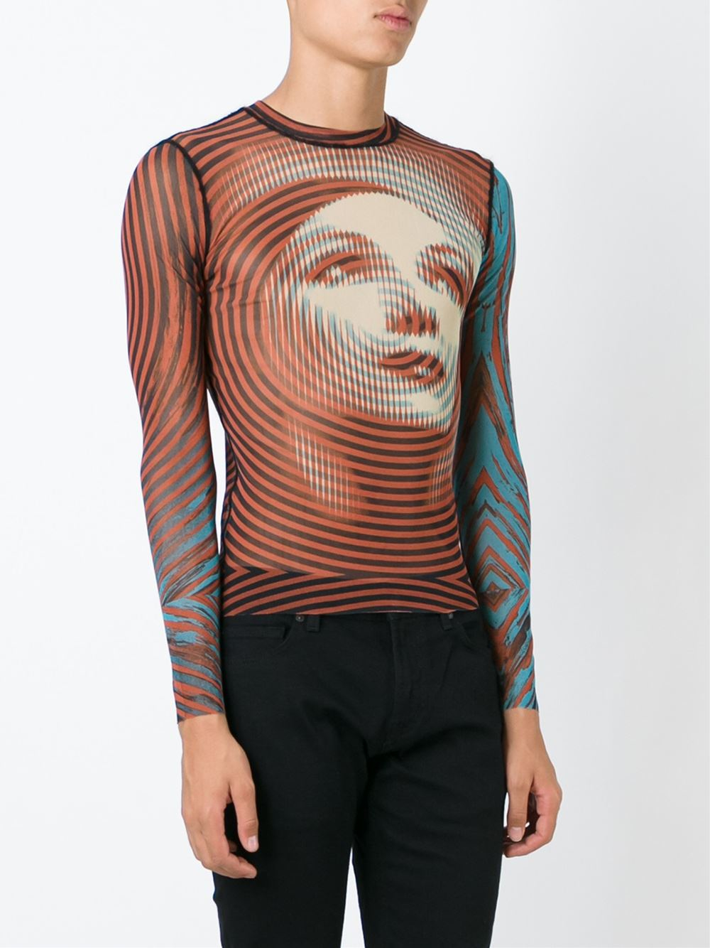 Jean paul gaultier Sheer Printed Top in Multicolor for Men (MULTICOLOUR) | Lyst