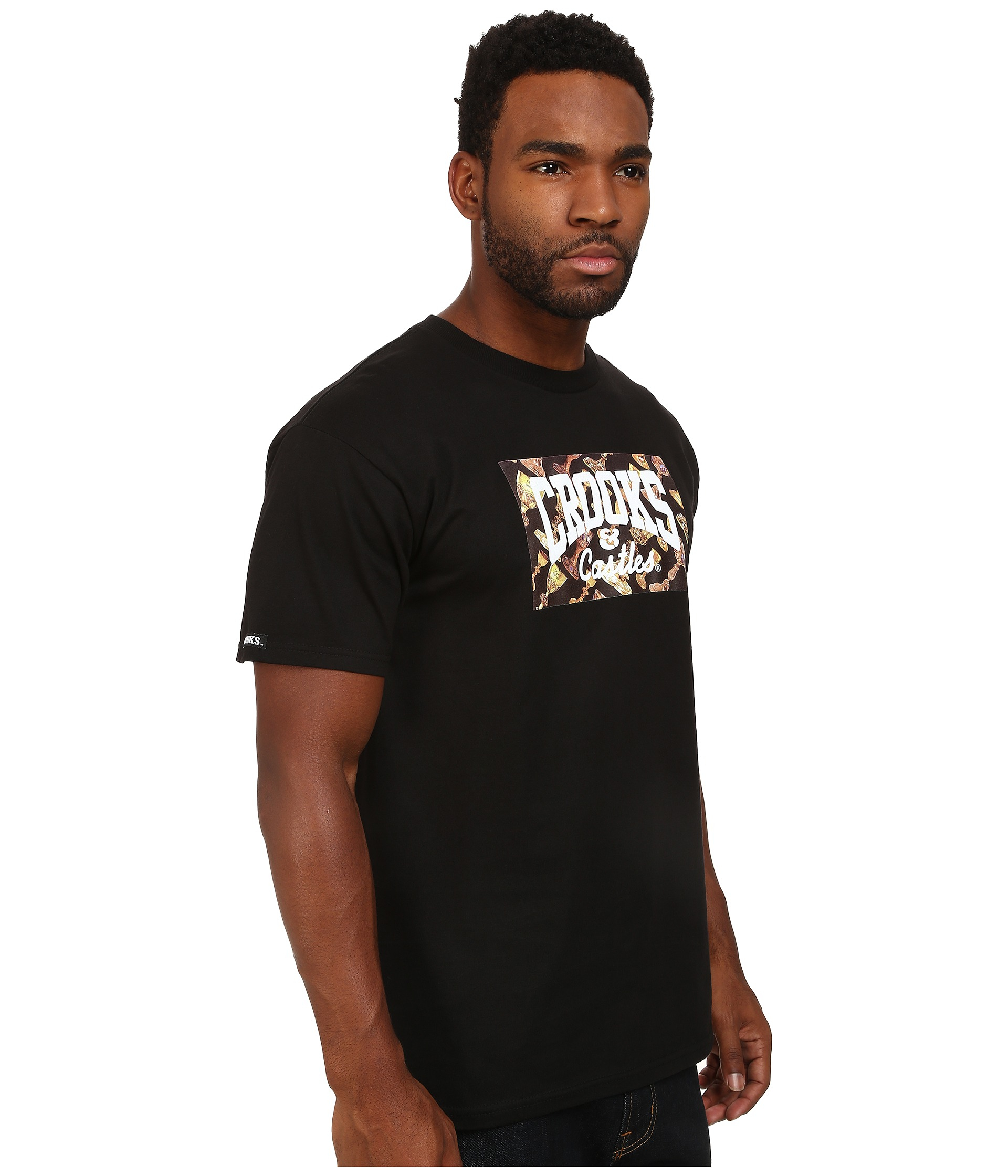Crooks and castles Core Logo Pimp Cup Knit Crew T-Shirt in Black for ...