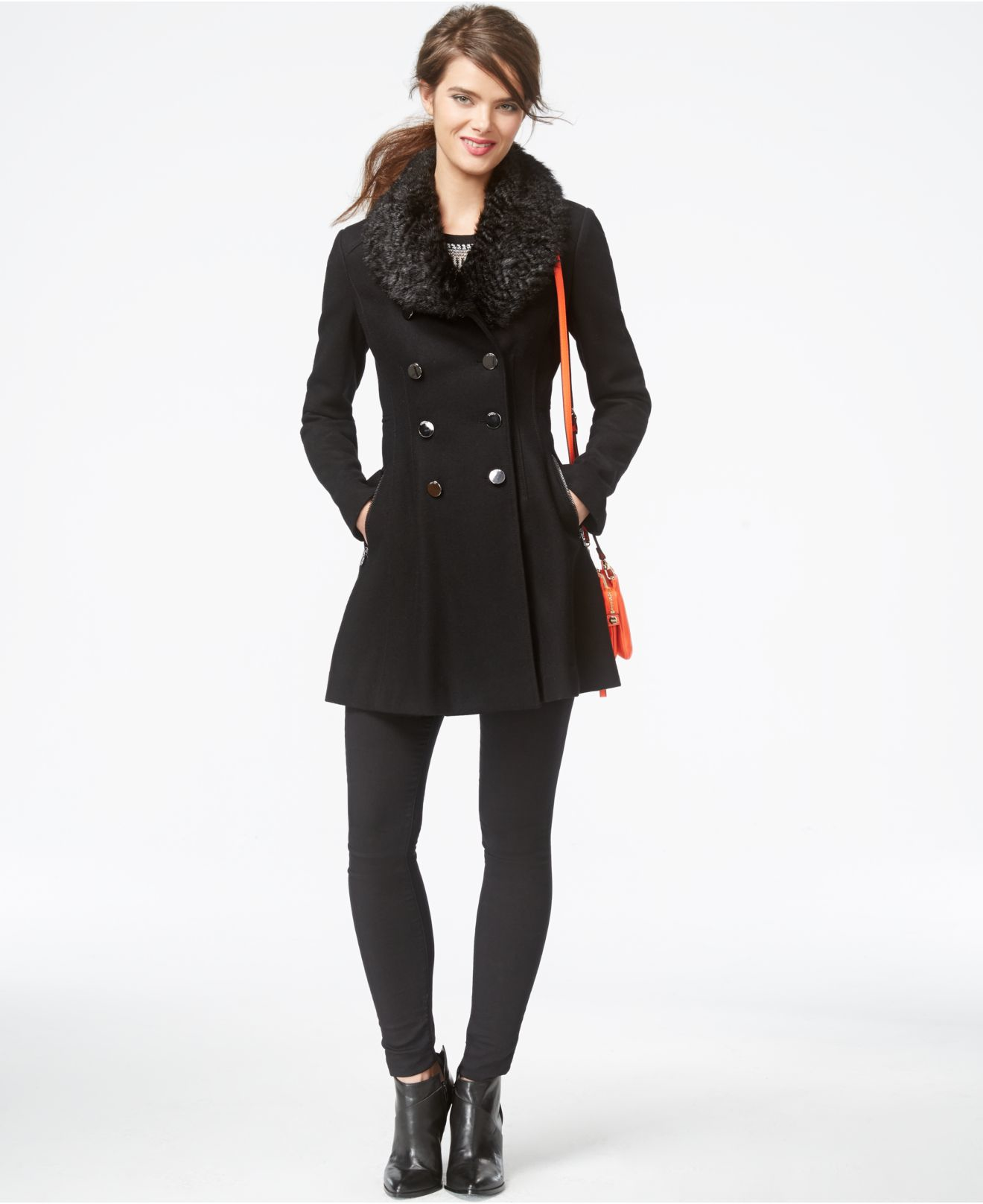 guess wool pea coat