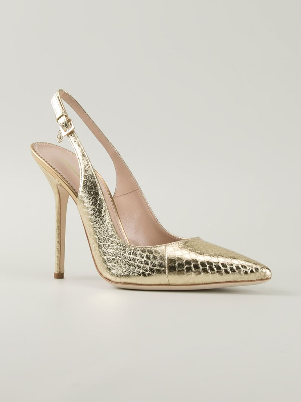 slingback heels gold