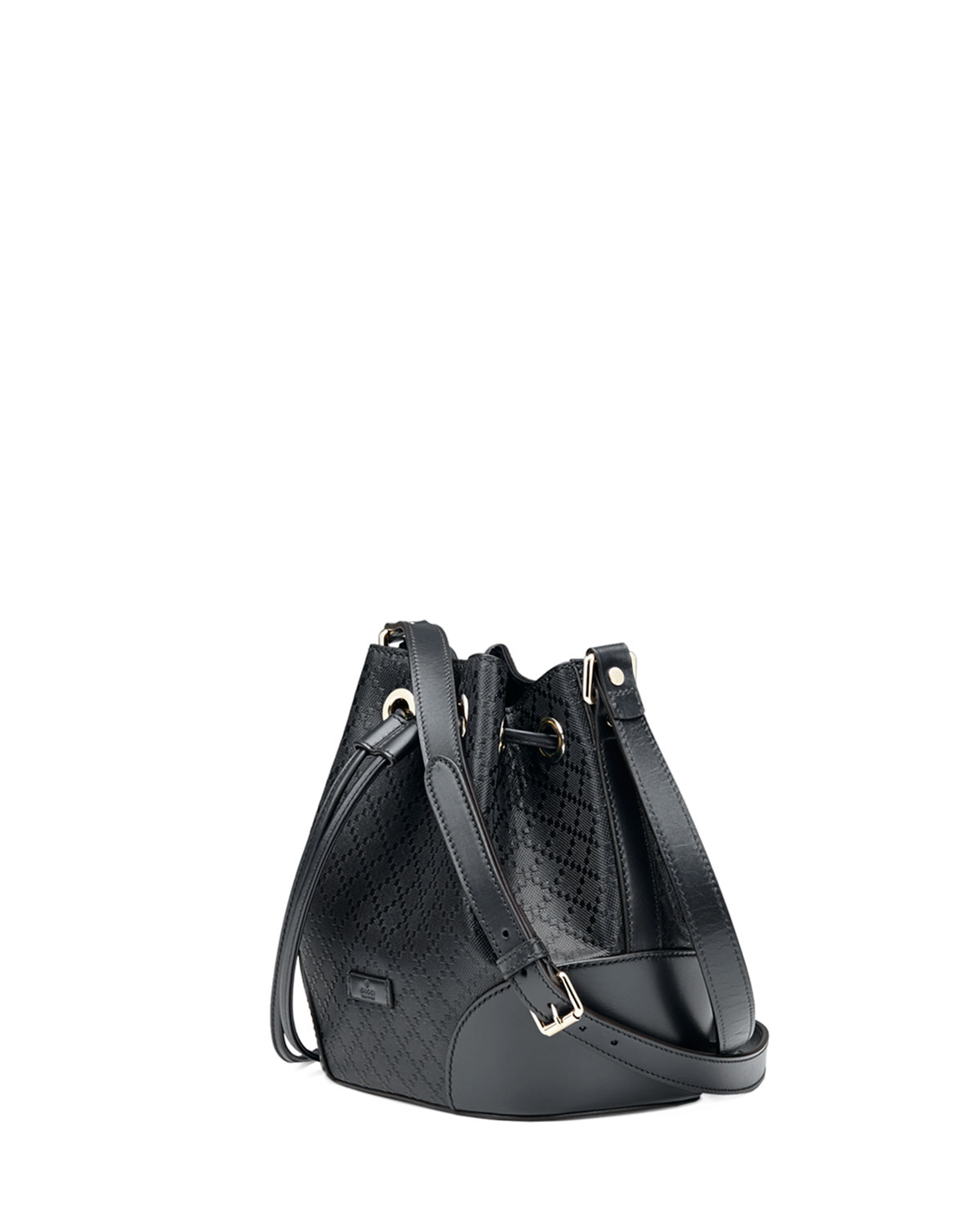Lyst - Gucci Bright Diamante Small Bucket Bag in Black