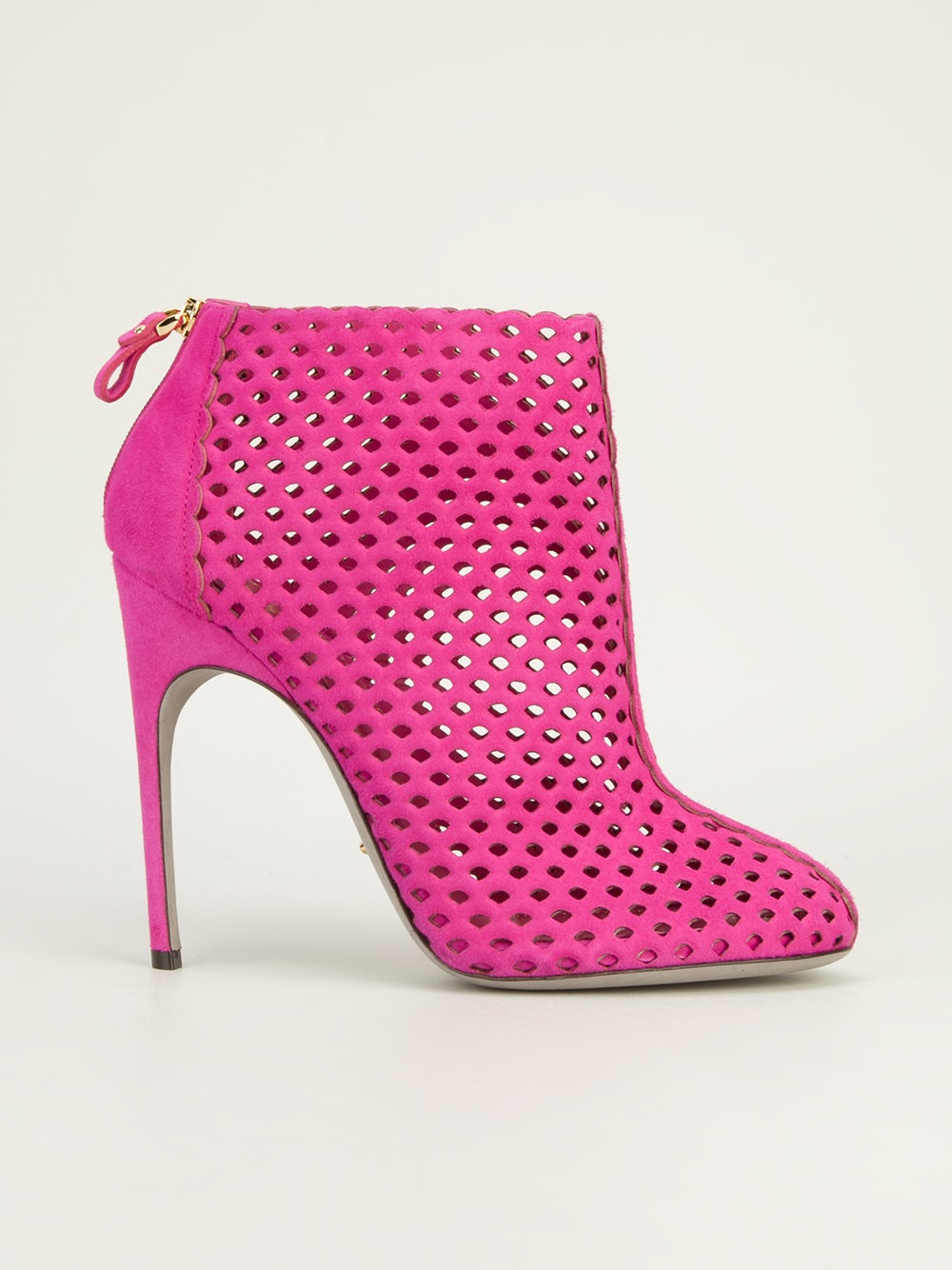 pink netted heels