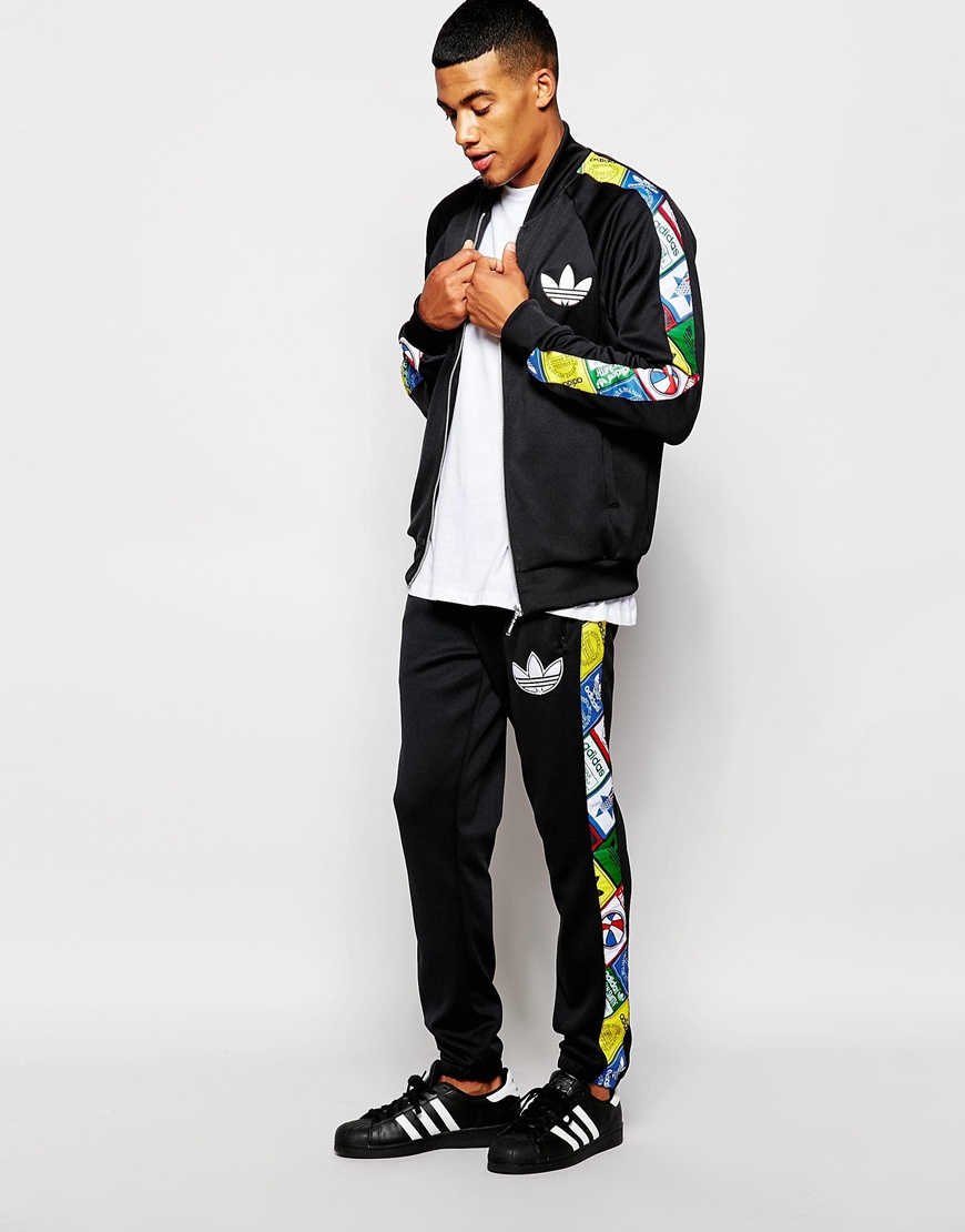 adidas Originals Track Jacket With Label Taping Ab7692 in Black for Men -  Lyst