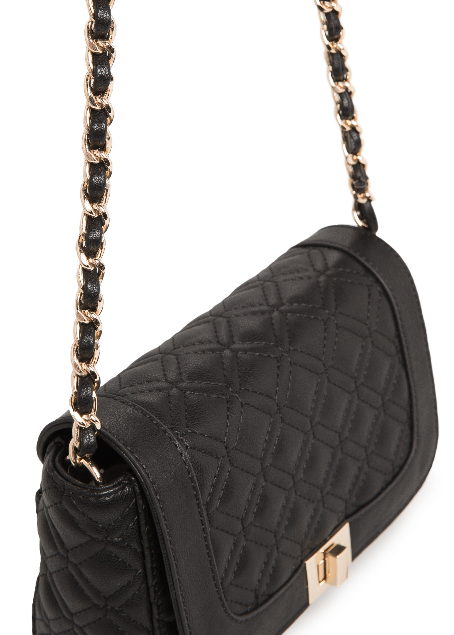 Mango Quilted Cross-Body Bag in Black - Lyst