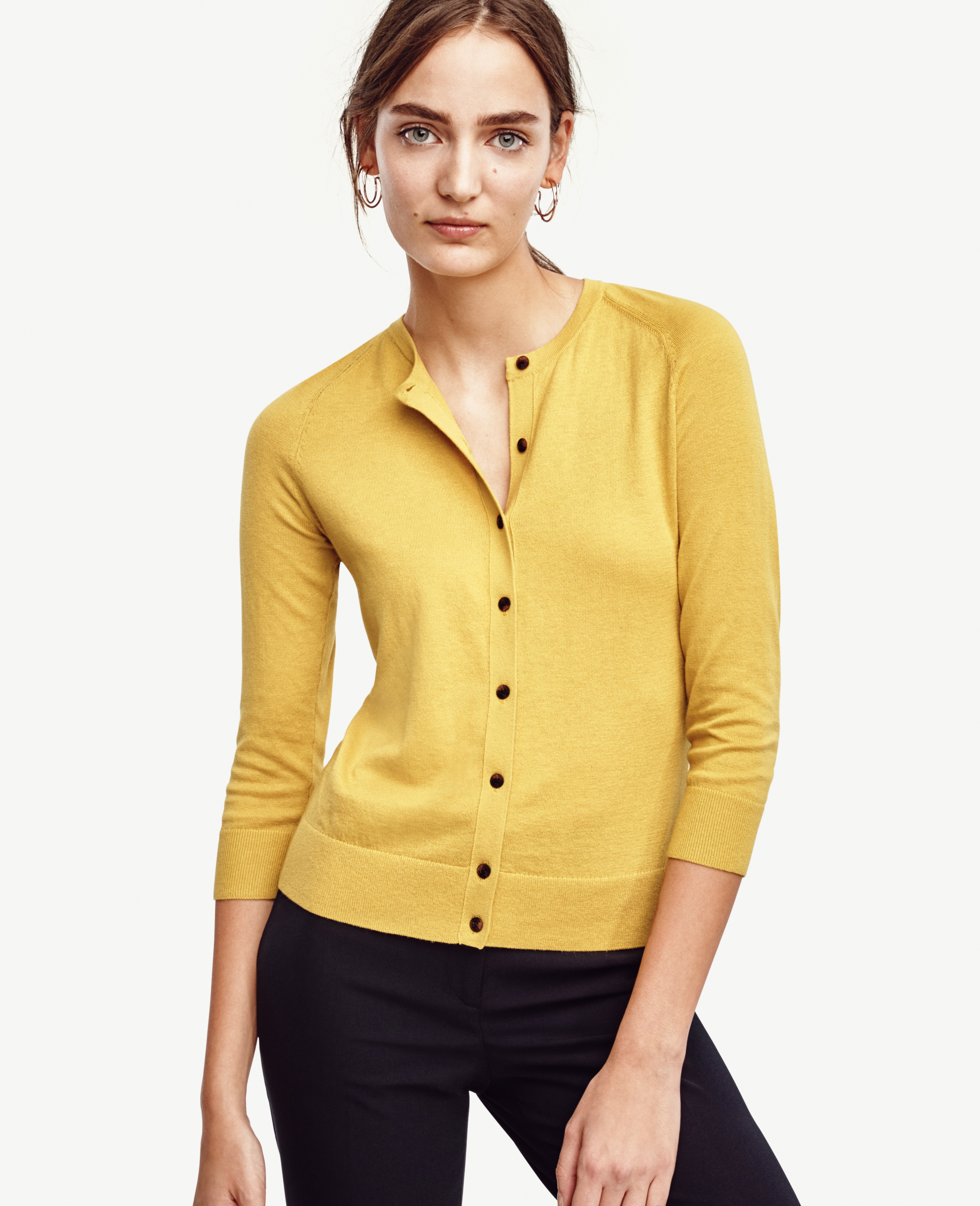 ann taylor green cardigan