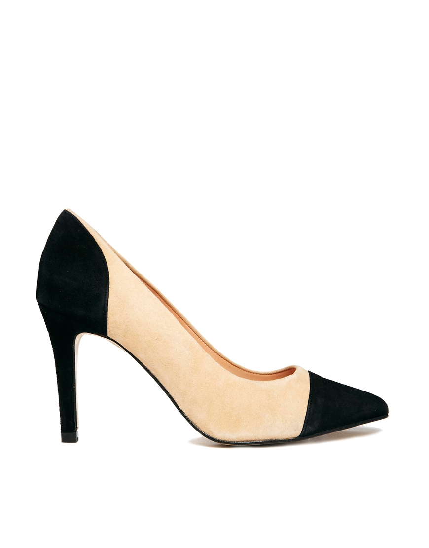 Ganni Audrey Two Tone Black Pumps in Natural - Lyst