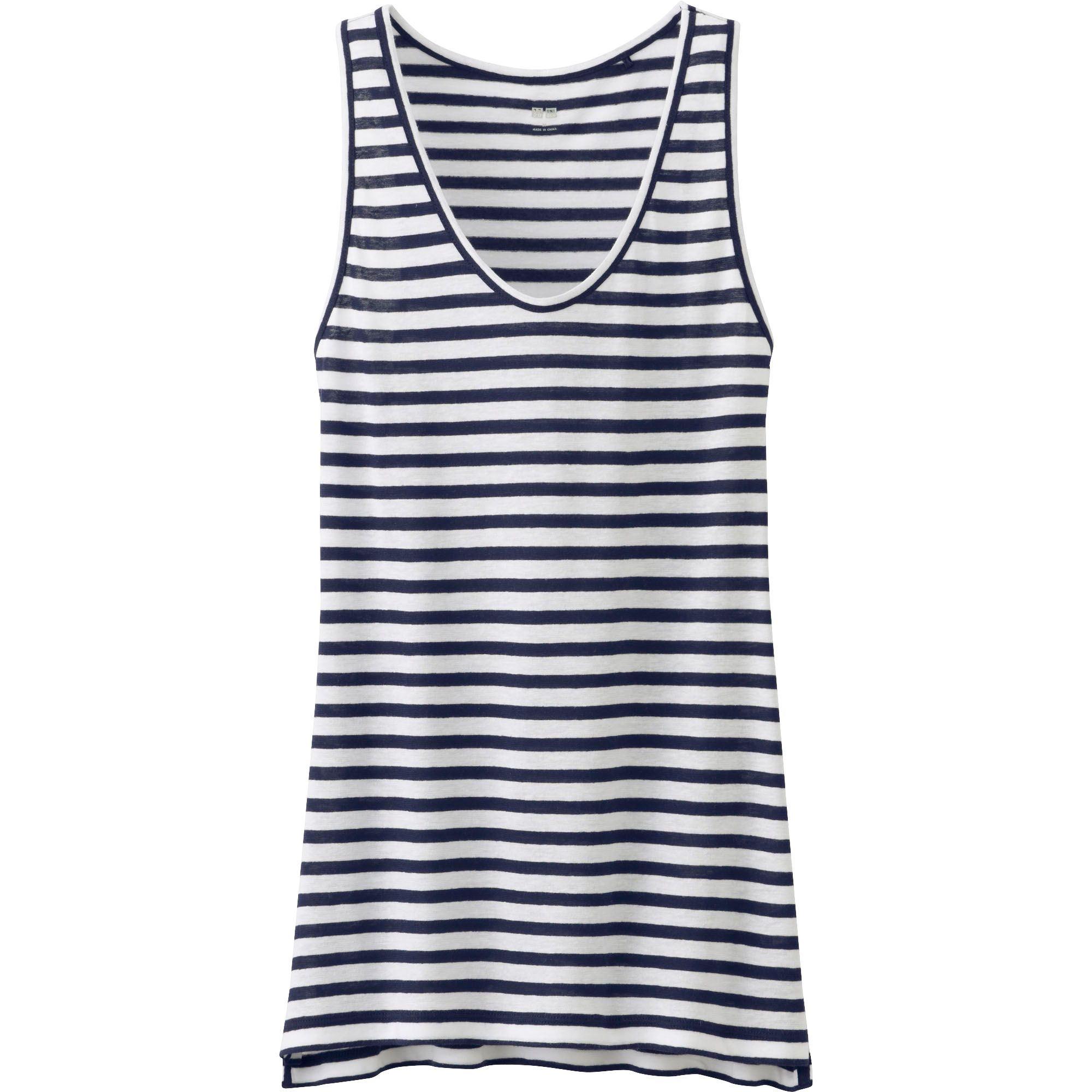 Uniqlo Modal Linen Striped Tank Top in Blue (NAVY) Lyst