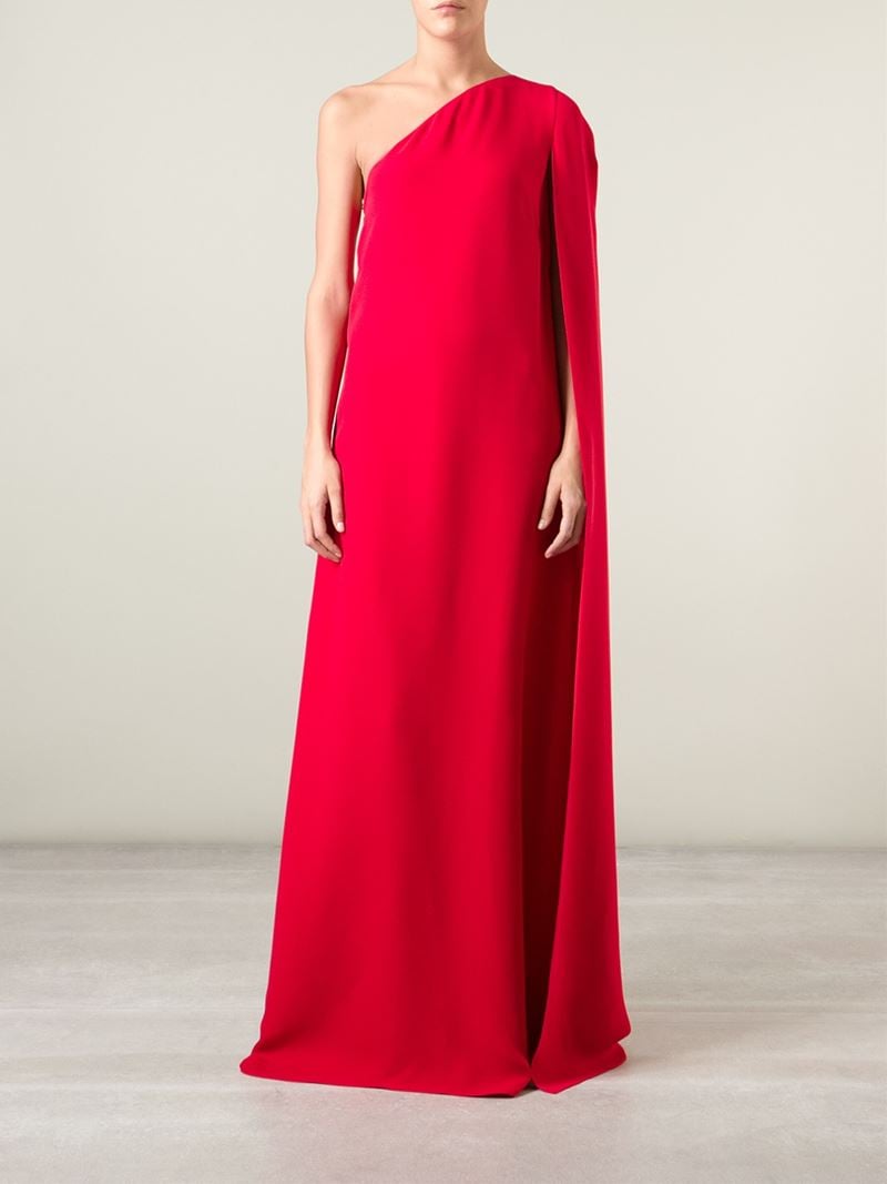 Valentino One Shoulder Evening Gown in Red - Lyst