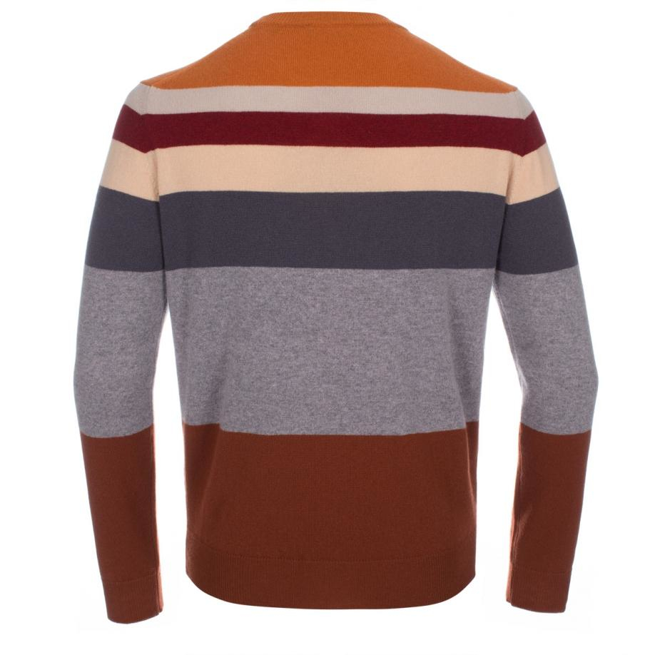 Paul smith Men's Burnt Orange Stripe Cashmere Sweater in Orange for Men ...