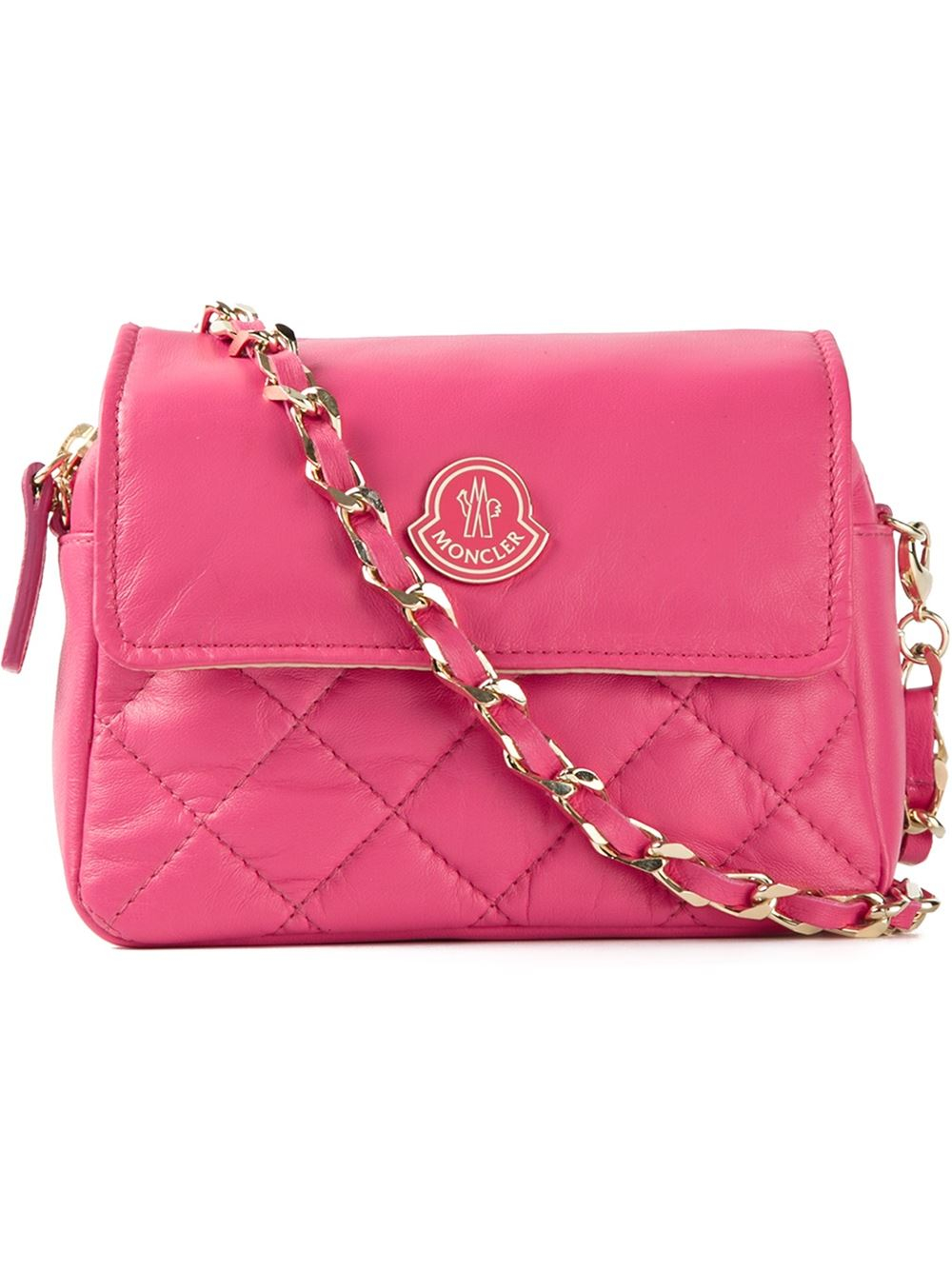 Moncler Quilted-Leather Shoulder Bag in Pink (pink & purple) | Lyst