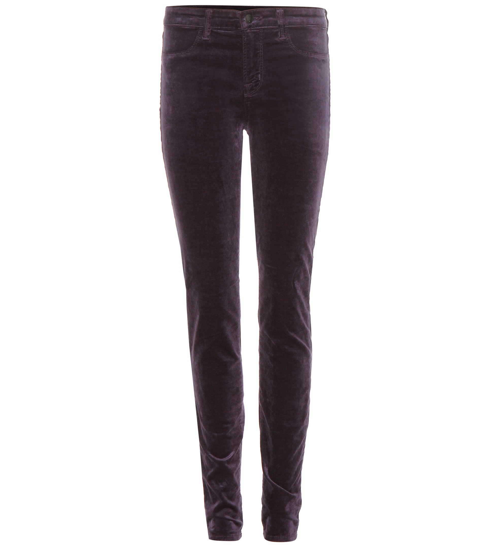 J Brand Mid-rise Super Skinny Velvet Jeans in Purple - Lyst