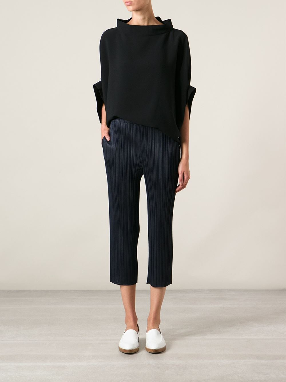 issey miyake pleated trousers