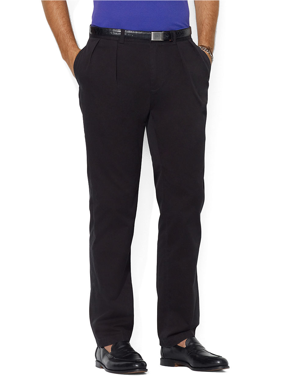 Polo Ralph Lauren Cotton Classic Fit Pleated Chino Pants in Black for ...