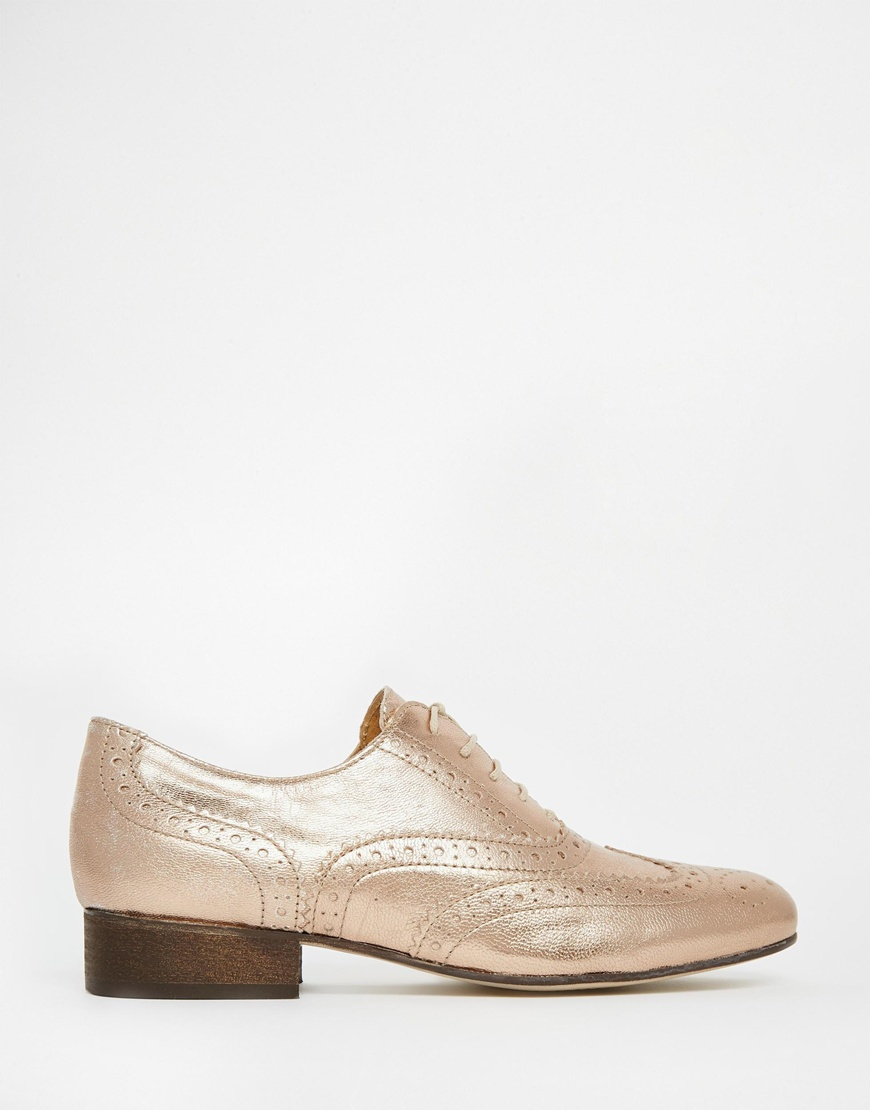 dune flat shoes lyst dune ferne gold leather brogue flat shoes in dune flat shoes lyst dune ferne gold leather brogue flat shoes in