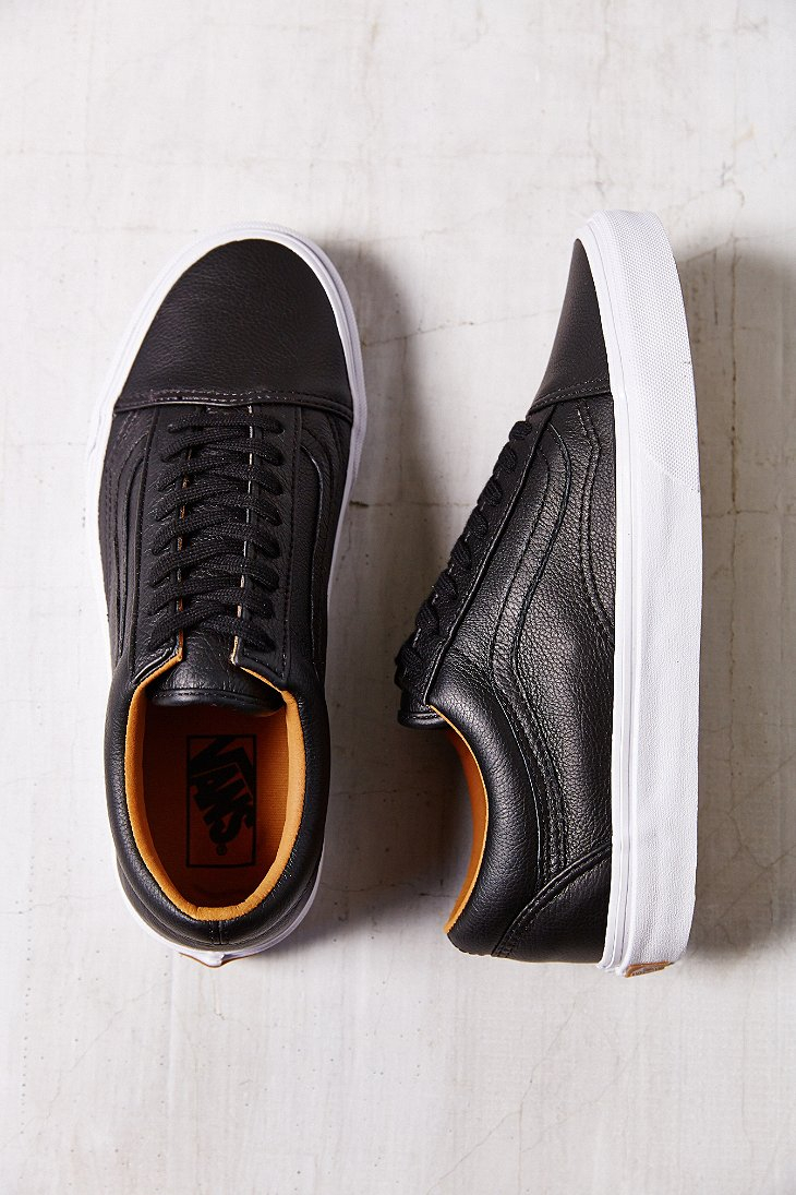 Vans Old Skool Premium Leather Low-Top Women'S Sneaker in Black | Lyst