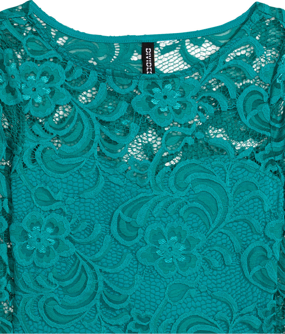 turquoise green lace dress