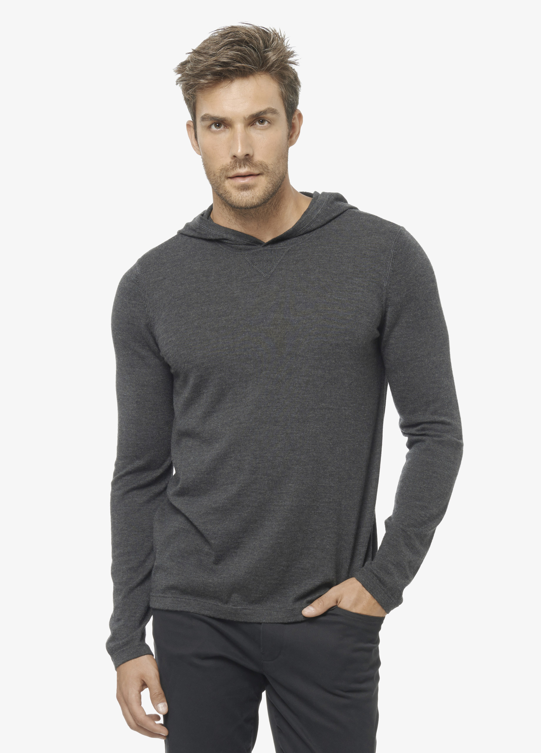 Vince Featherweight Wool Cashmere Hoodie in h Black (Black) for Men - Lyst