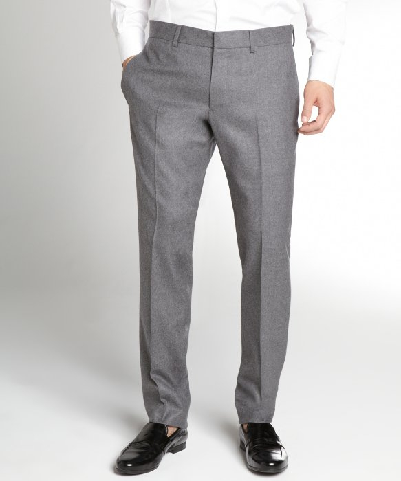 Lyst - Gucci Light Grey Wool Flat Front Trousers in Gray for Men