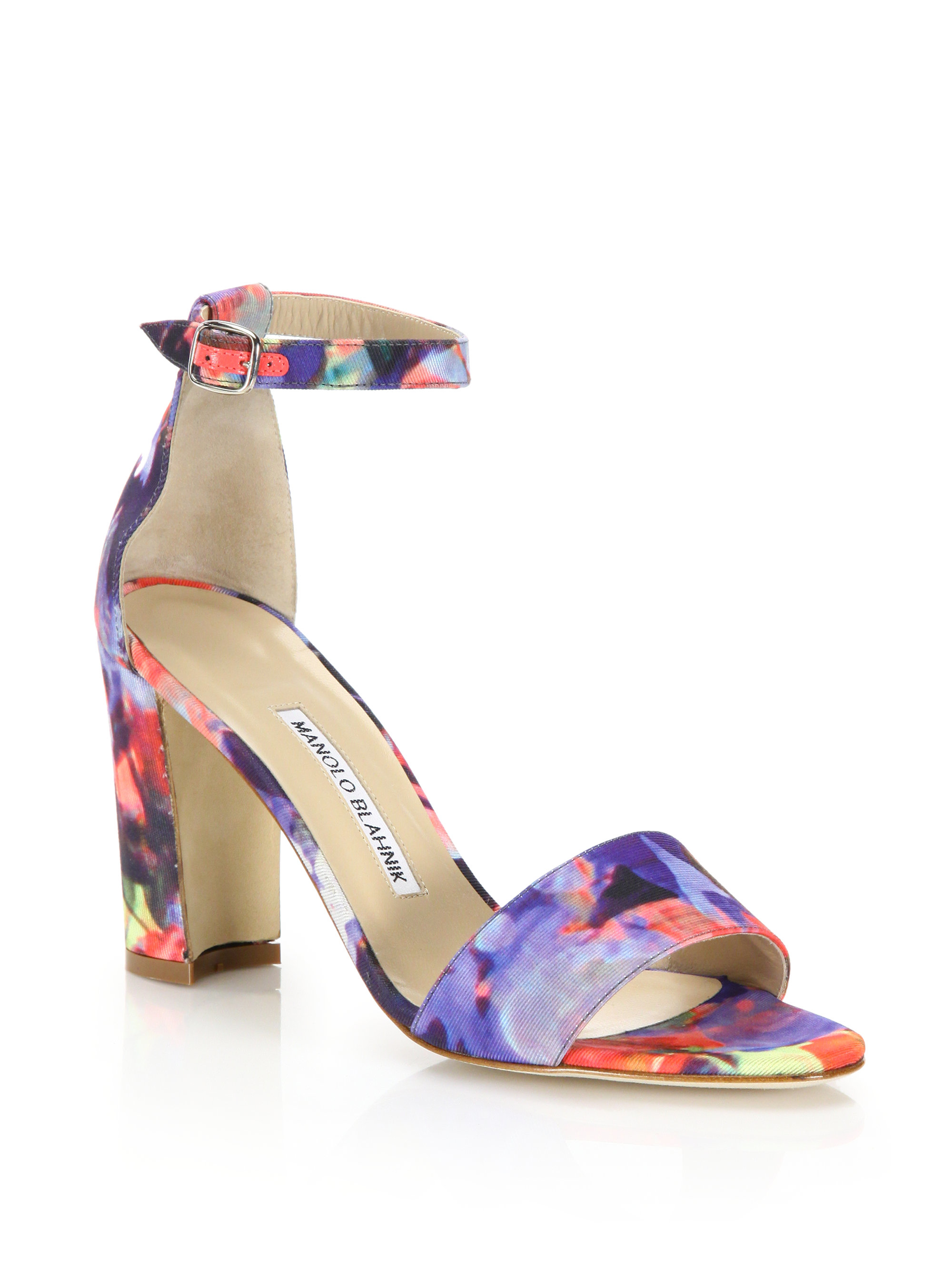 multi coloured block heels