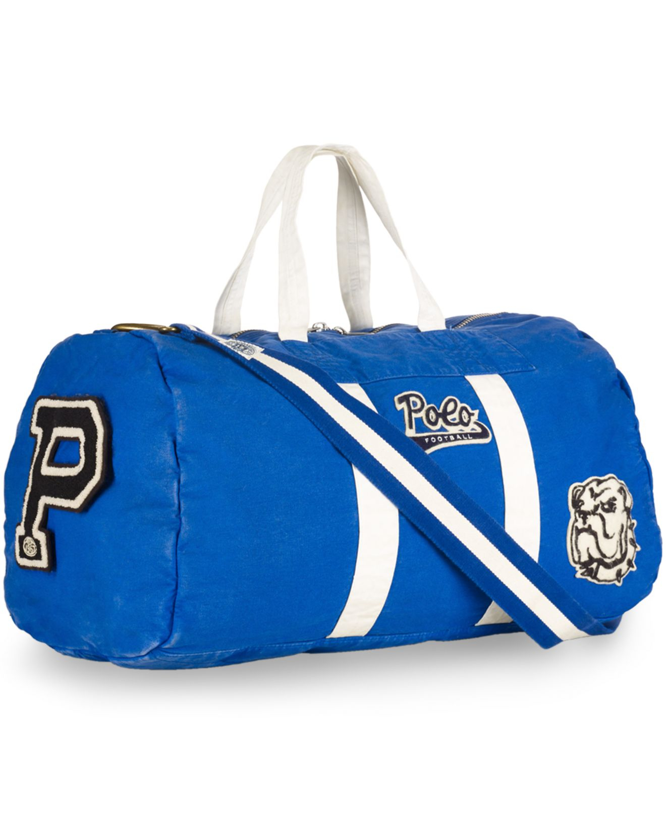 Polo ralph lauren Canvas Football Duffel Bag in Blue for Men | Lyst