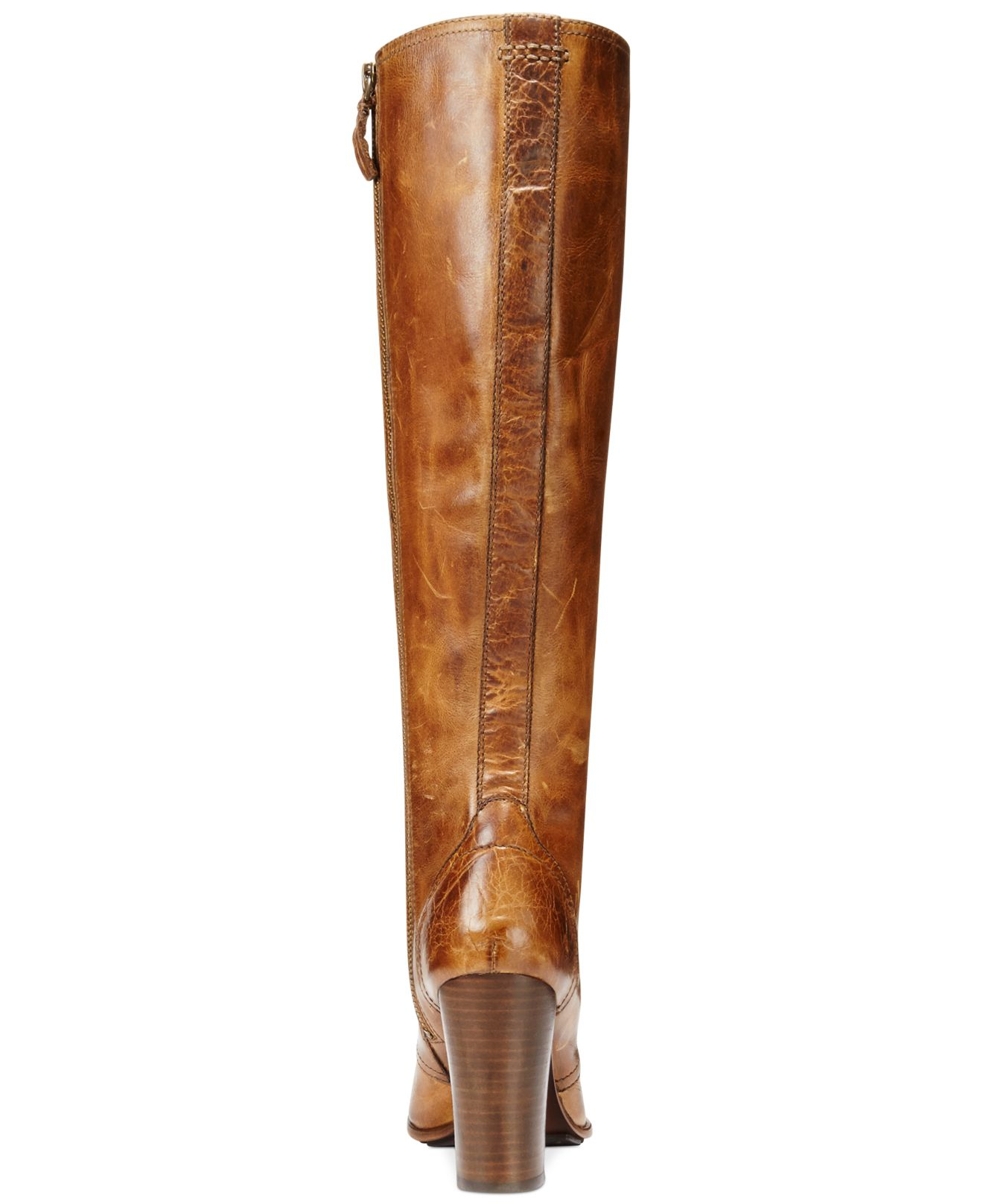 Parker Tall Laceup Dress Boot in Tan 