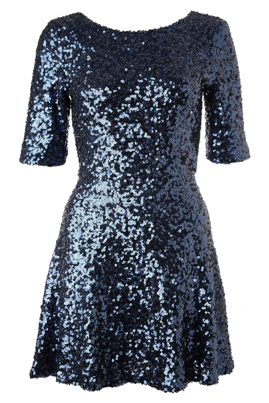 Lyst - French connection Ozlem Sequin Flared Dress in Blue