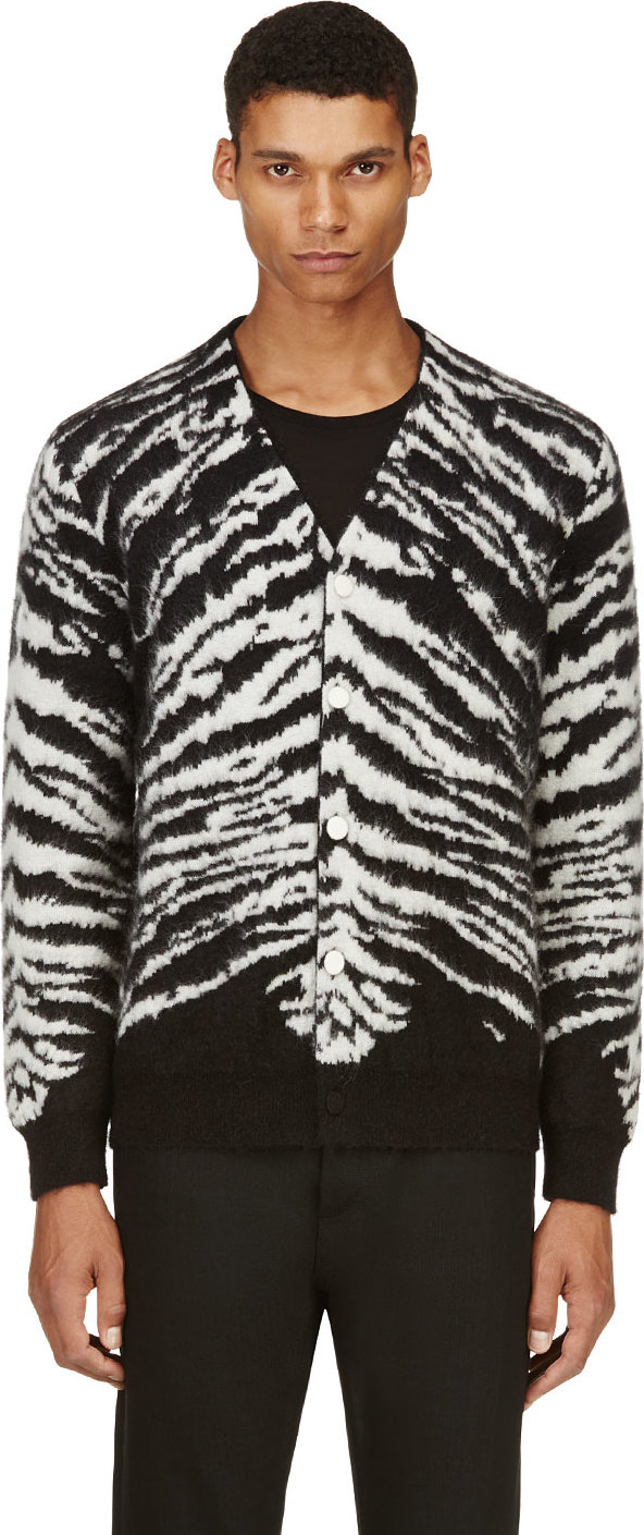saint laurent zebra cardigan
