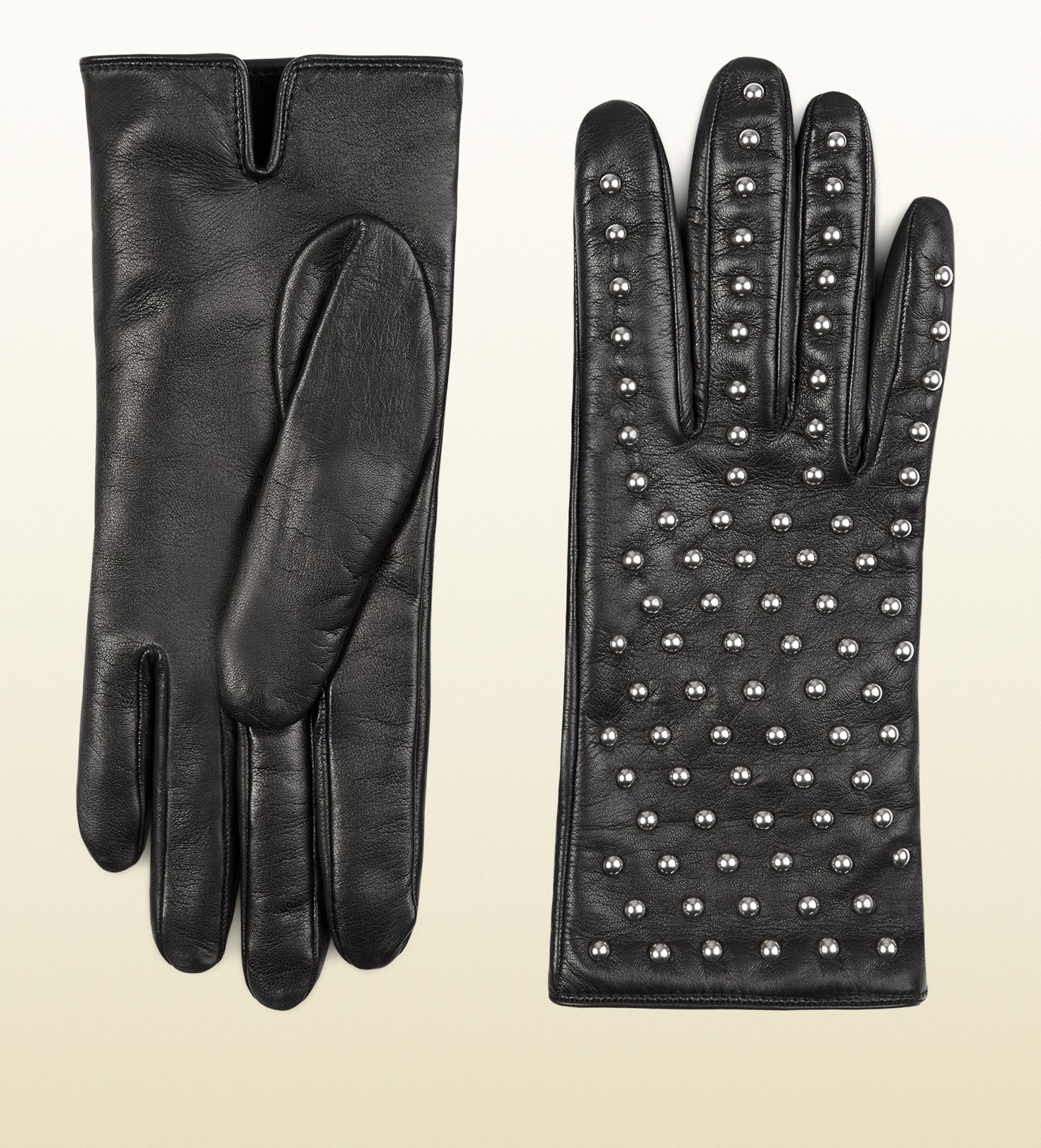 Gucci Women's Studded Leather Gloves in Black Lyst