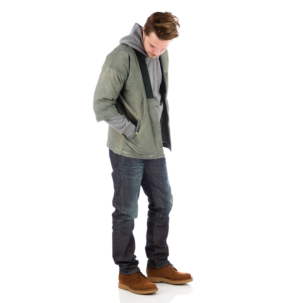 Visvim Synthetic Sanjuro Kimono Down Jacket In Green for Men - Lyst