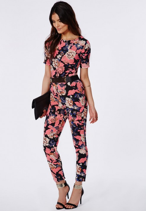 missguided floral jumpsuit