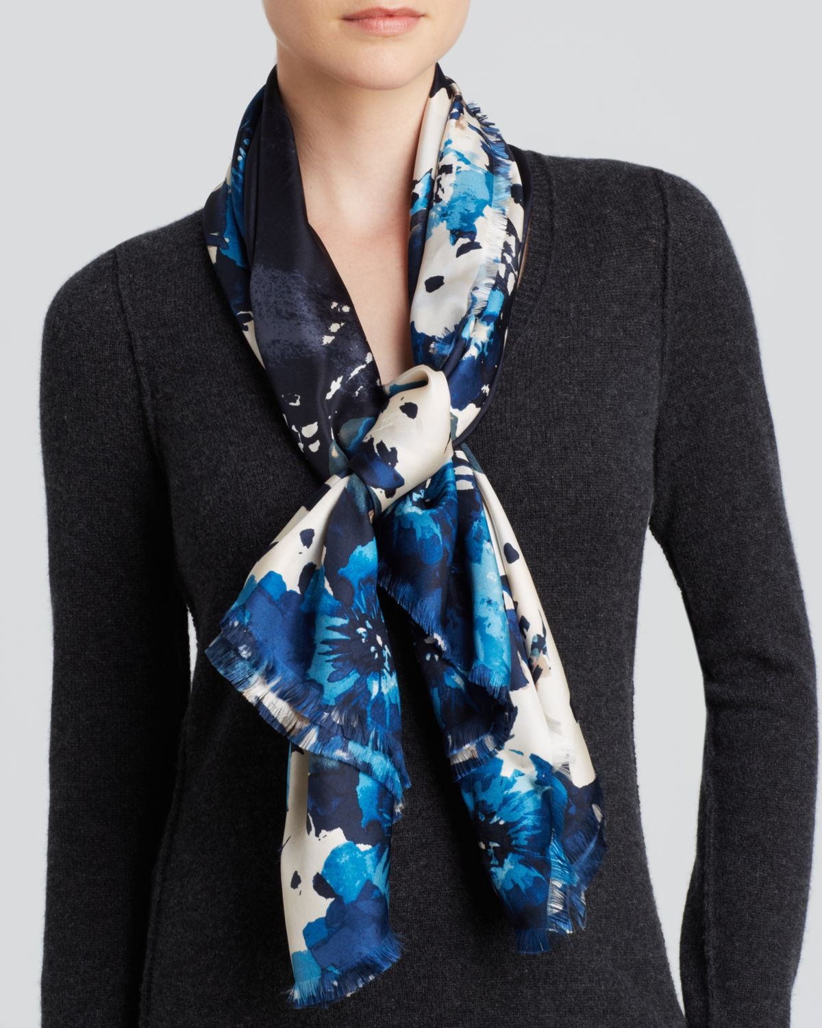 Lyst Kate Spade New York Autumn Floral Silk Square Scarf in Blue