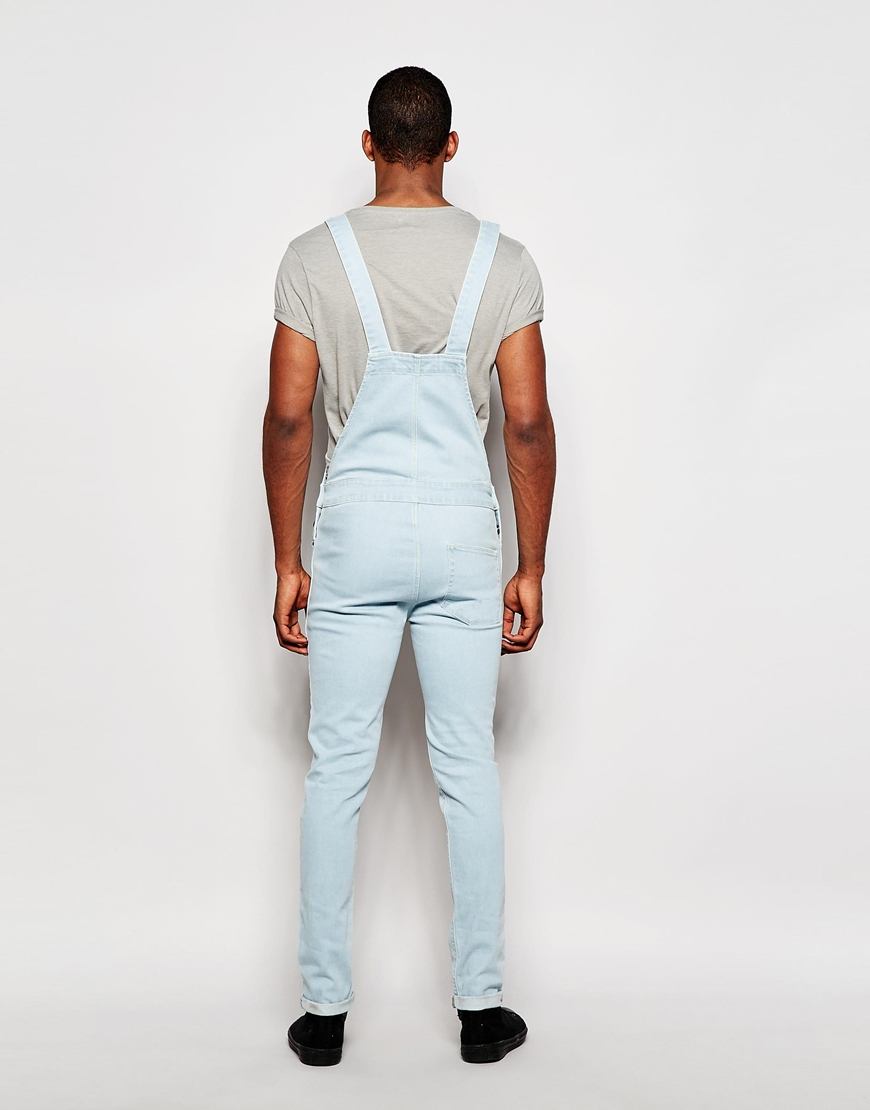 ASOS Overalls In Skinny Fit With Rips in Blue for Men Lyst