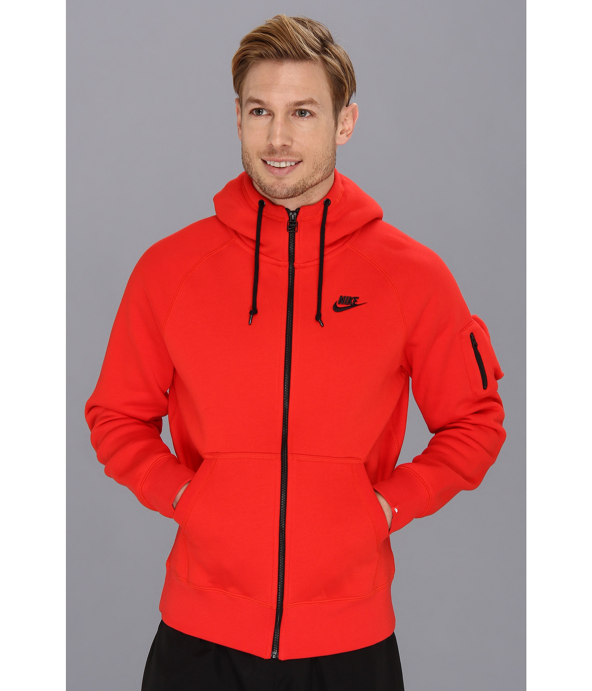 Nike Aw77 Fleece Fz Hoodie in Red for Men | Lyst