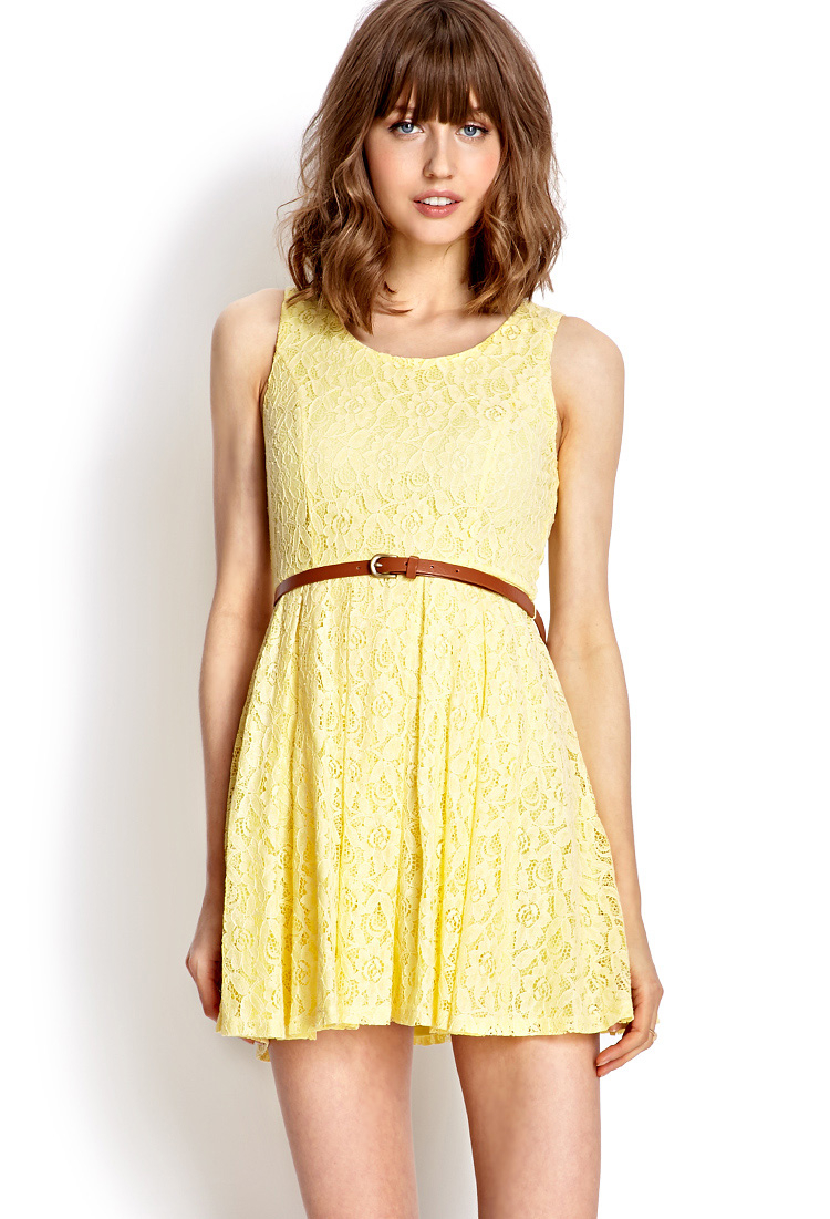yellow lace dress forever 21